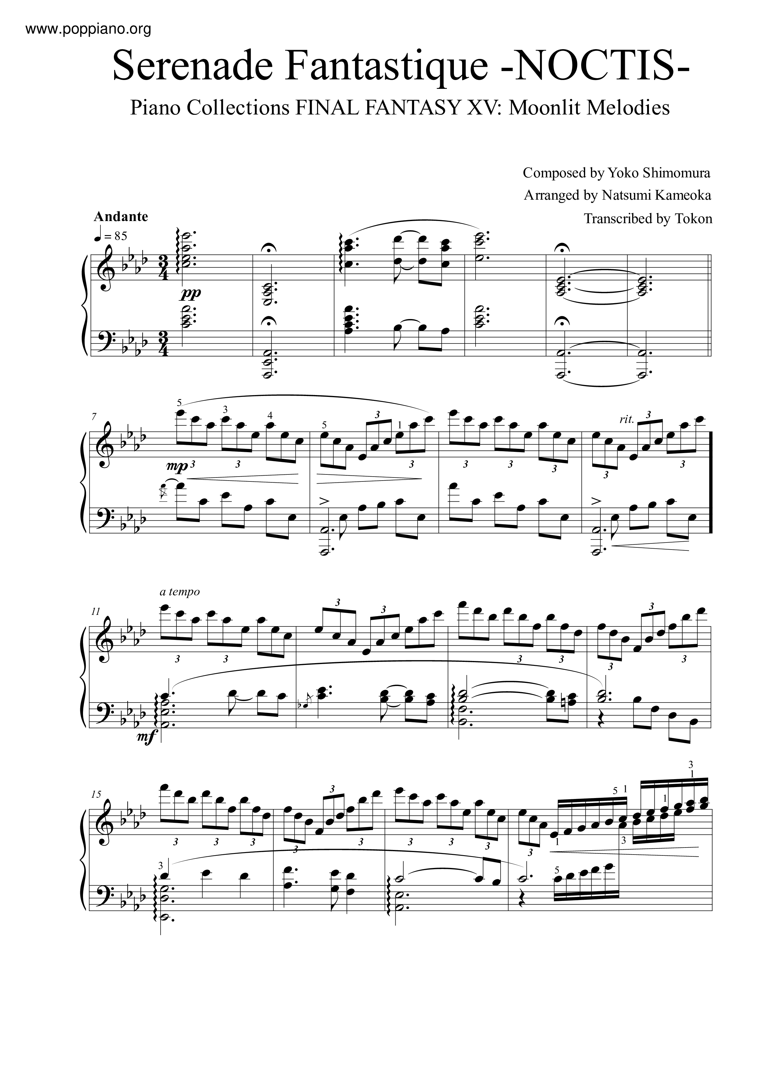 Noctis ~ Serenade Fantastique Score