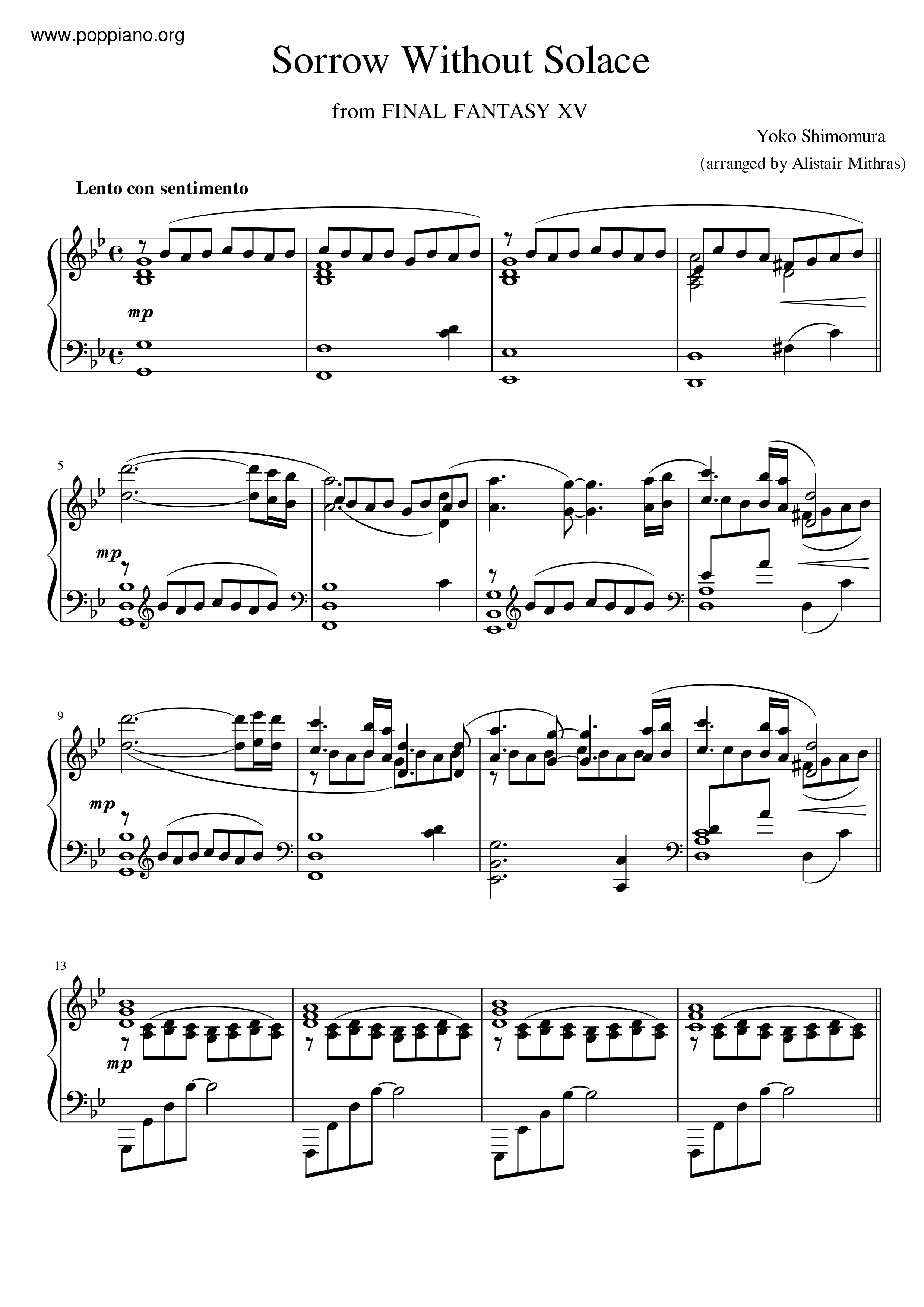 Sorrow Without Solace Score