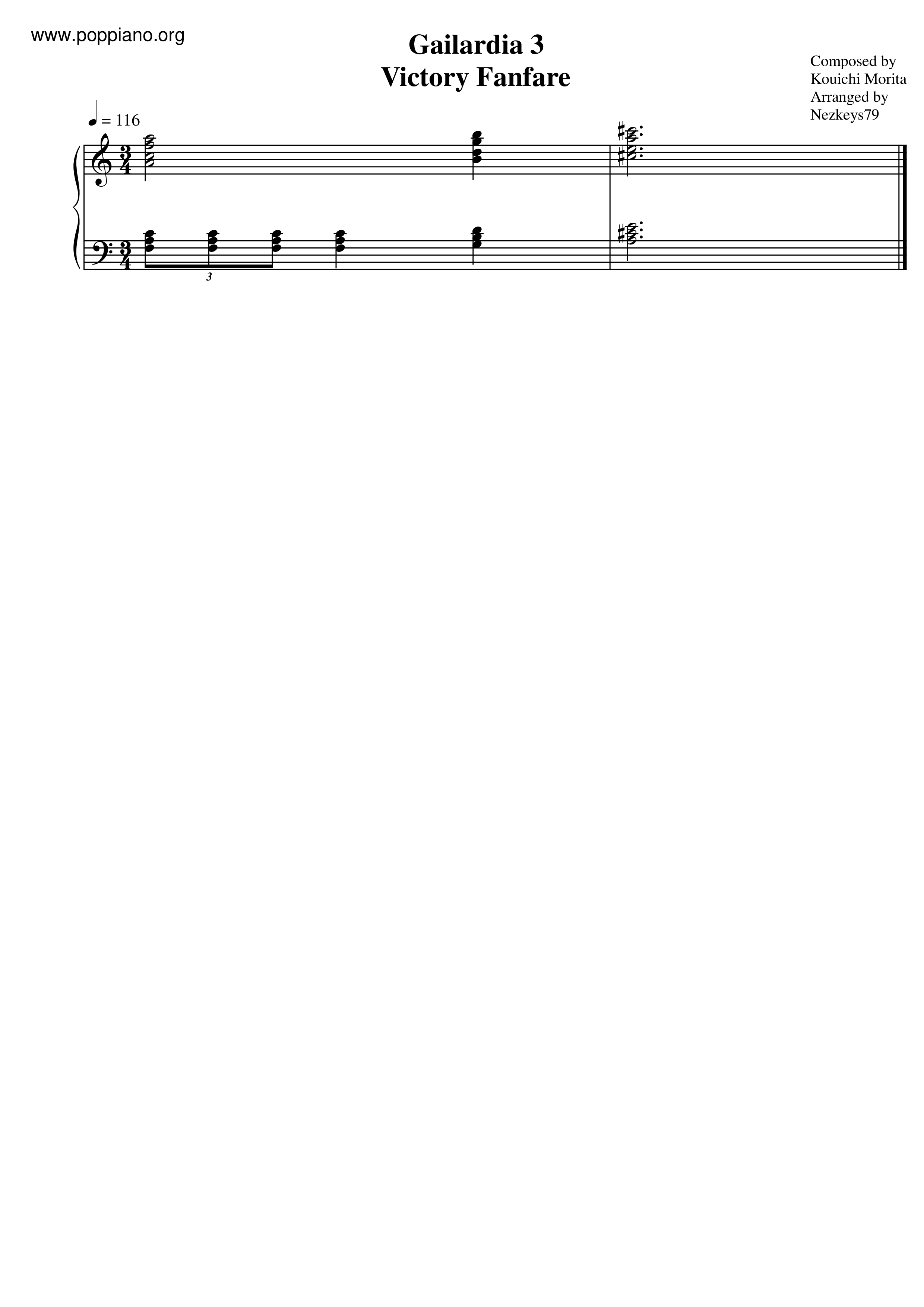 Victory Fanfare Score