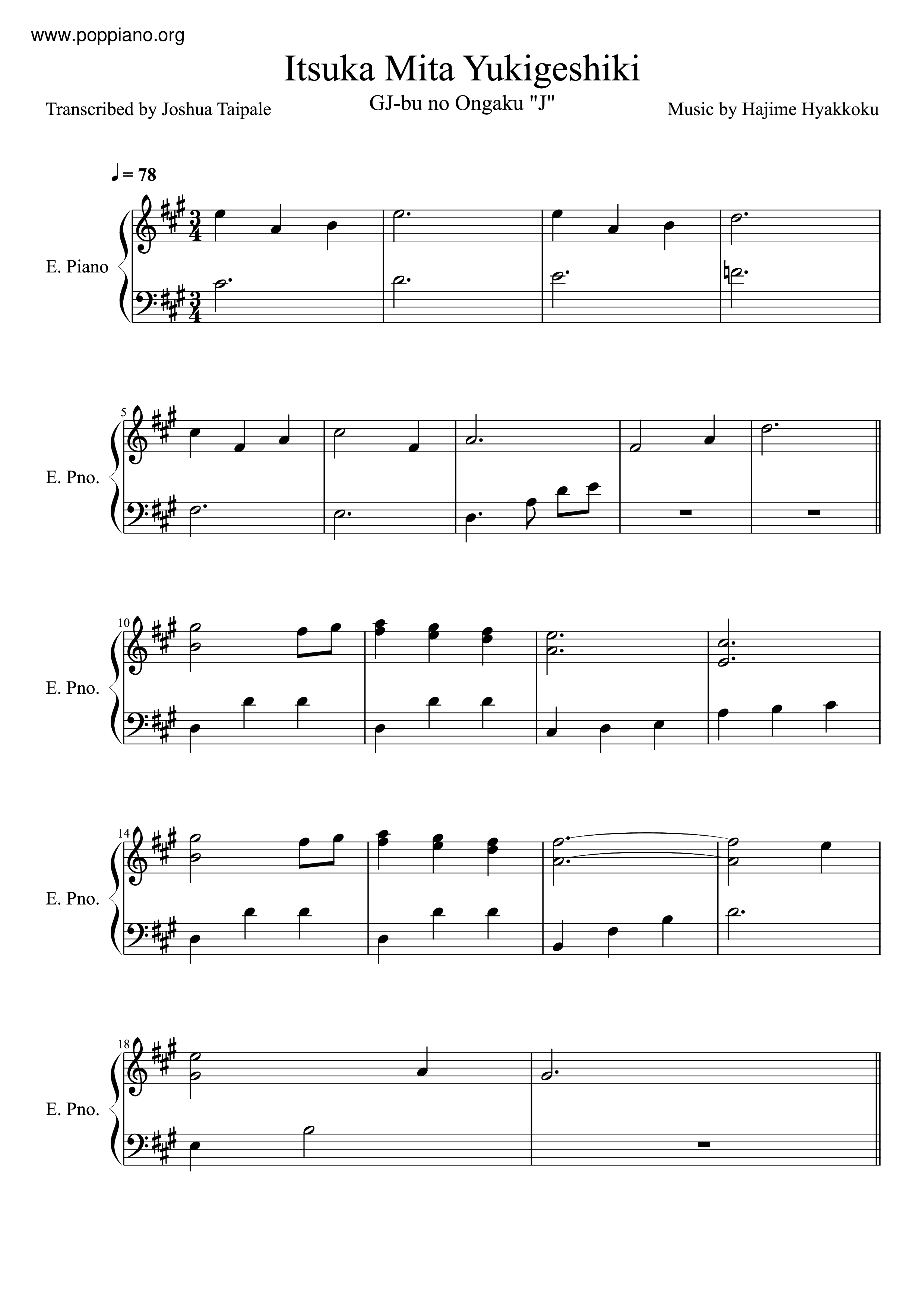 Itsuka Mita Yukigeshiki Score