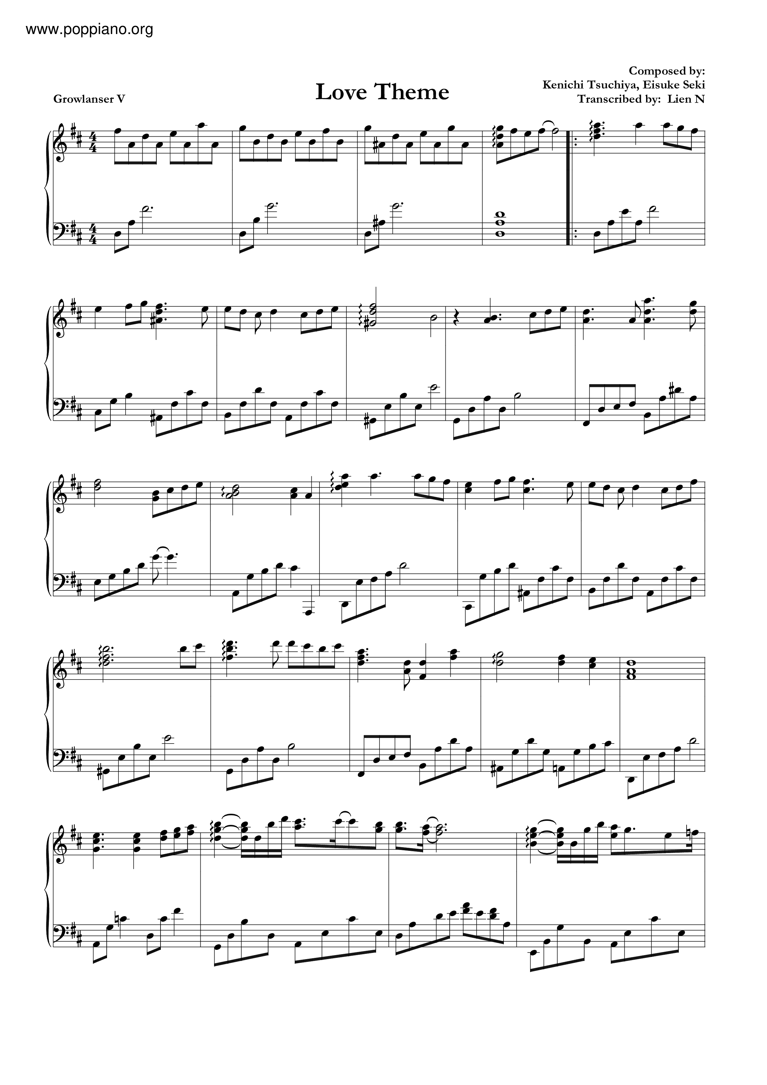 Love Theme Score