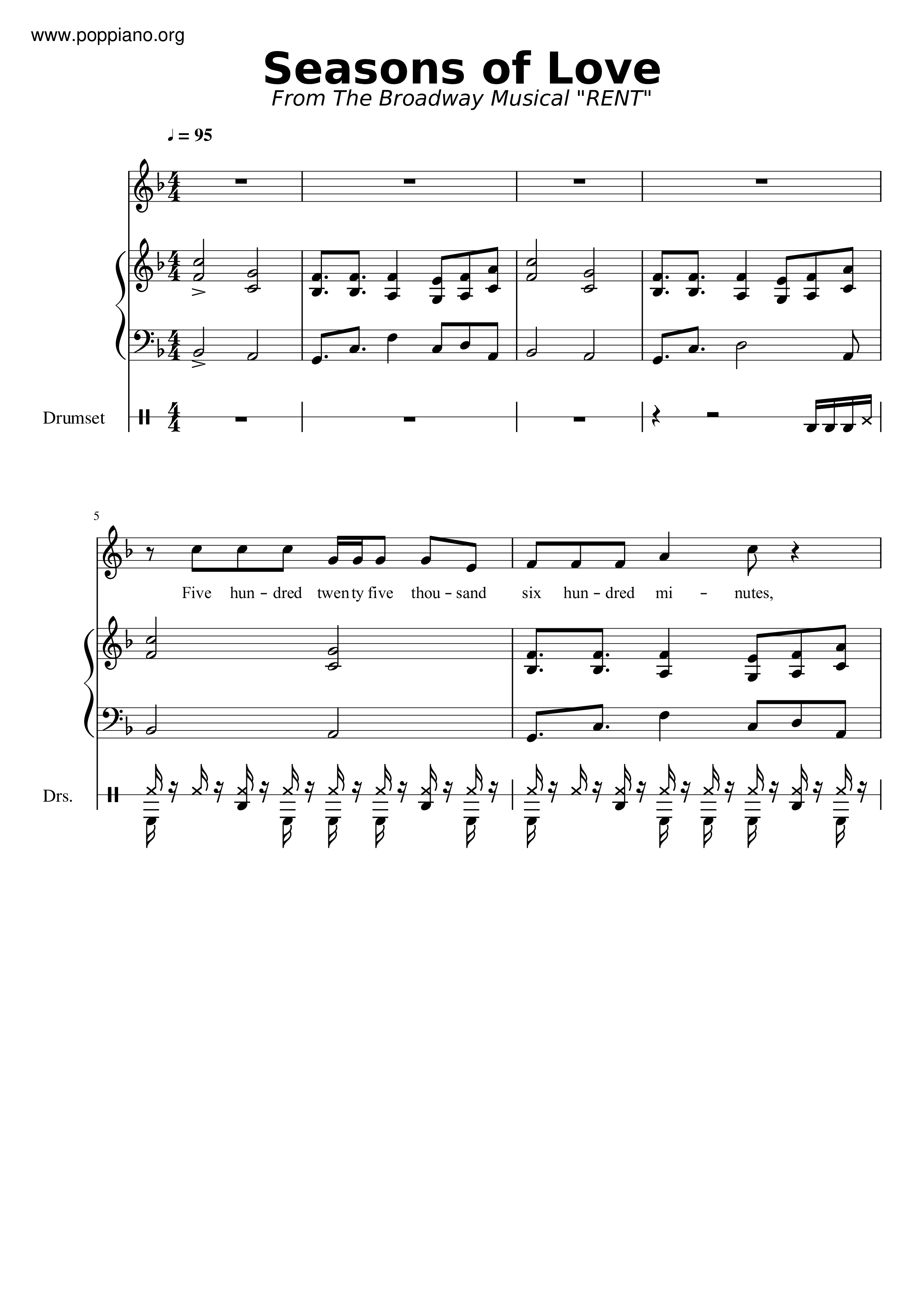 Seasons Of Love Score