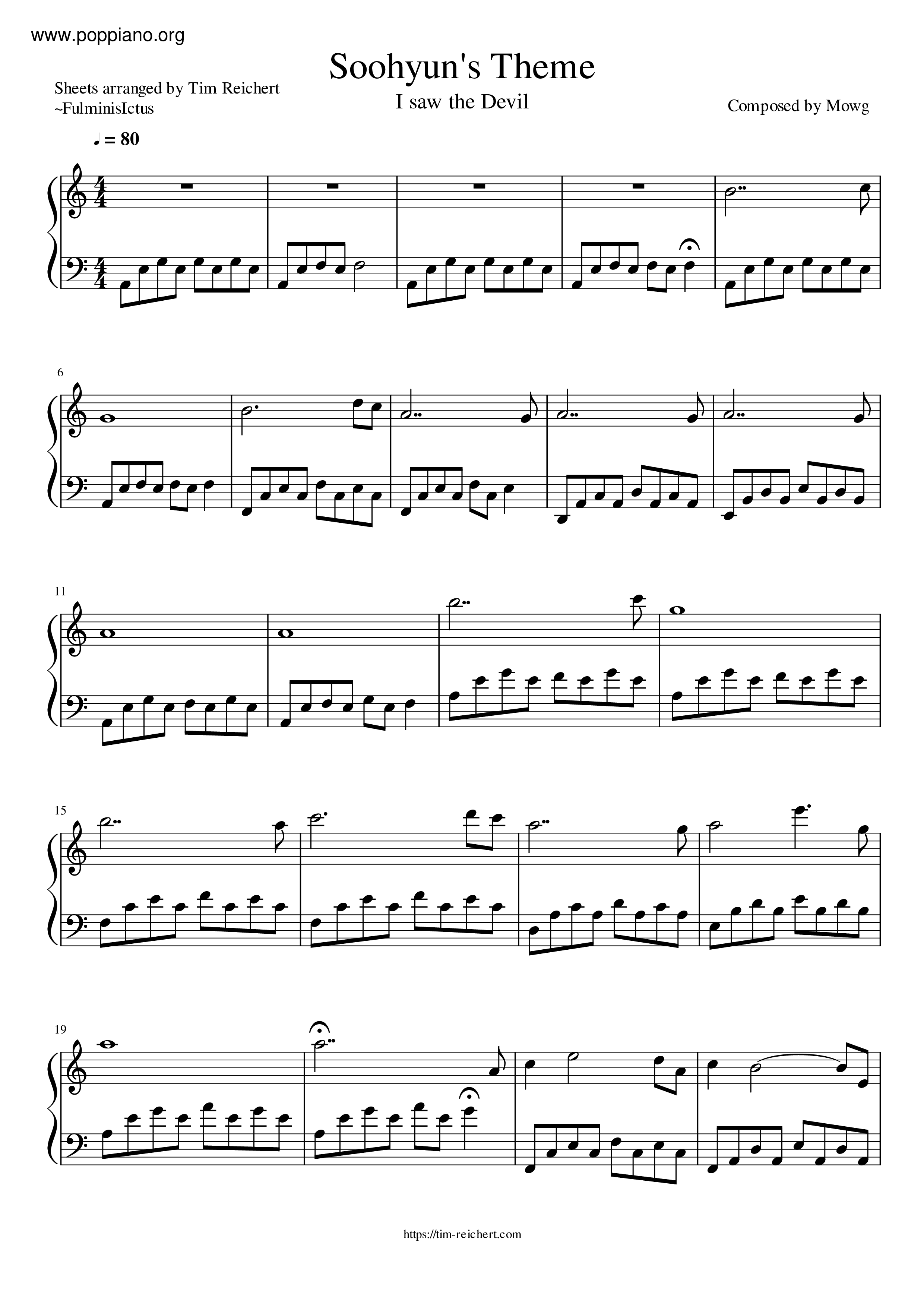 Soohyun's Theme Score