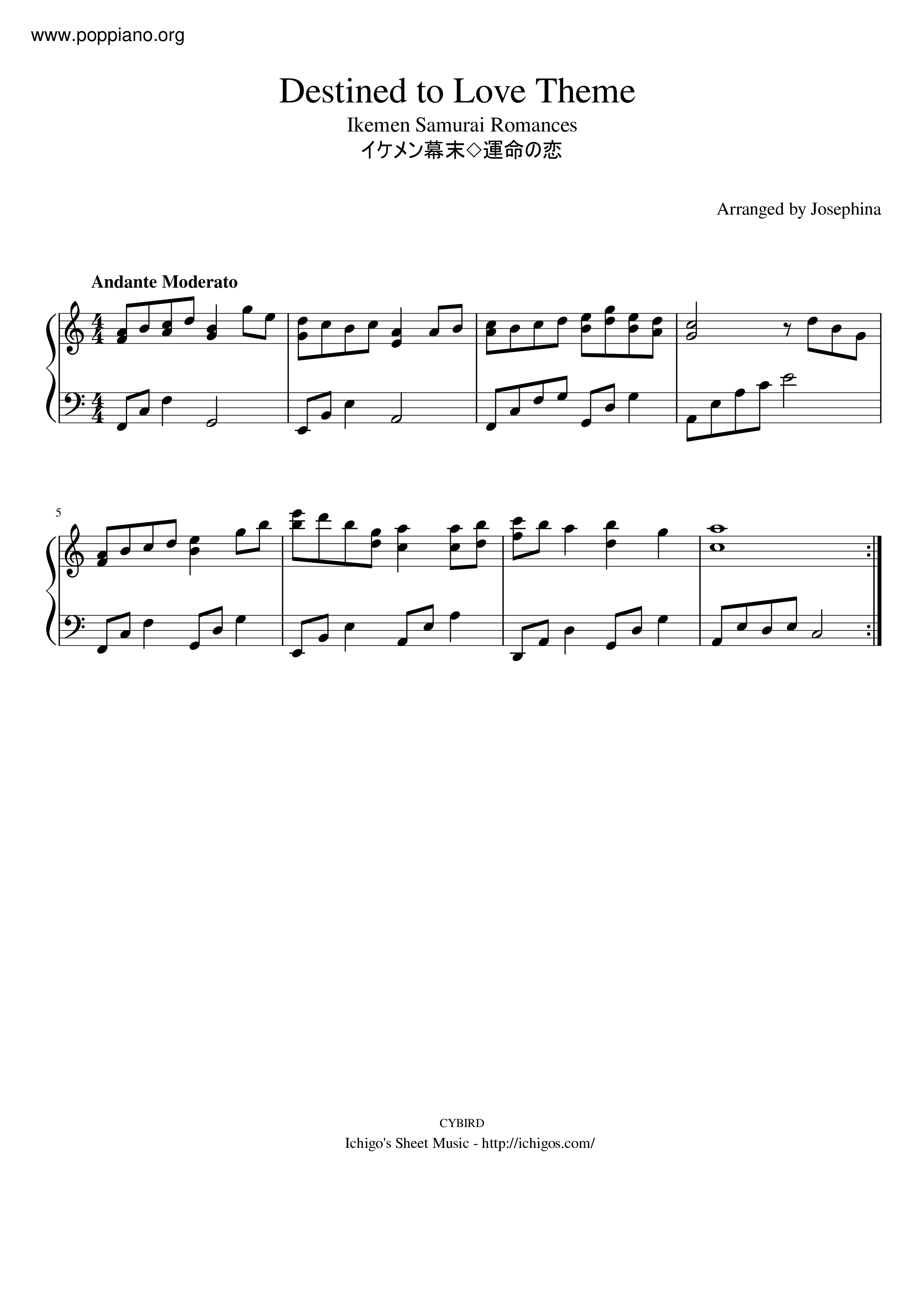 Destined To Love Theme Score
