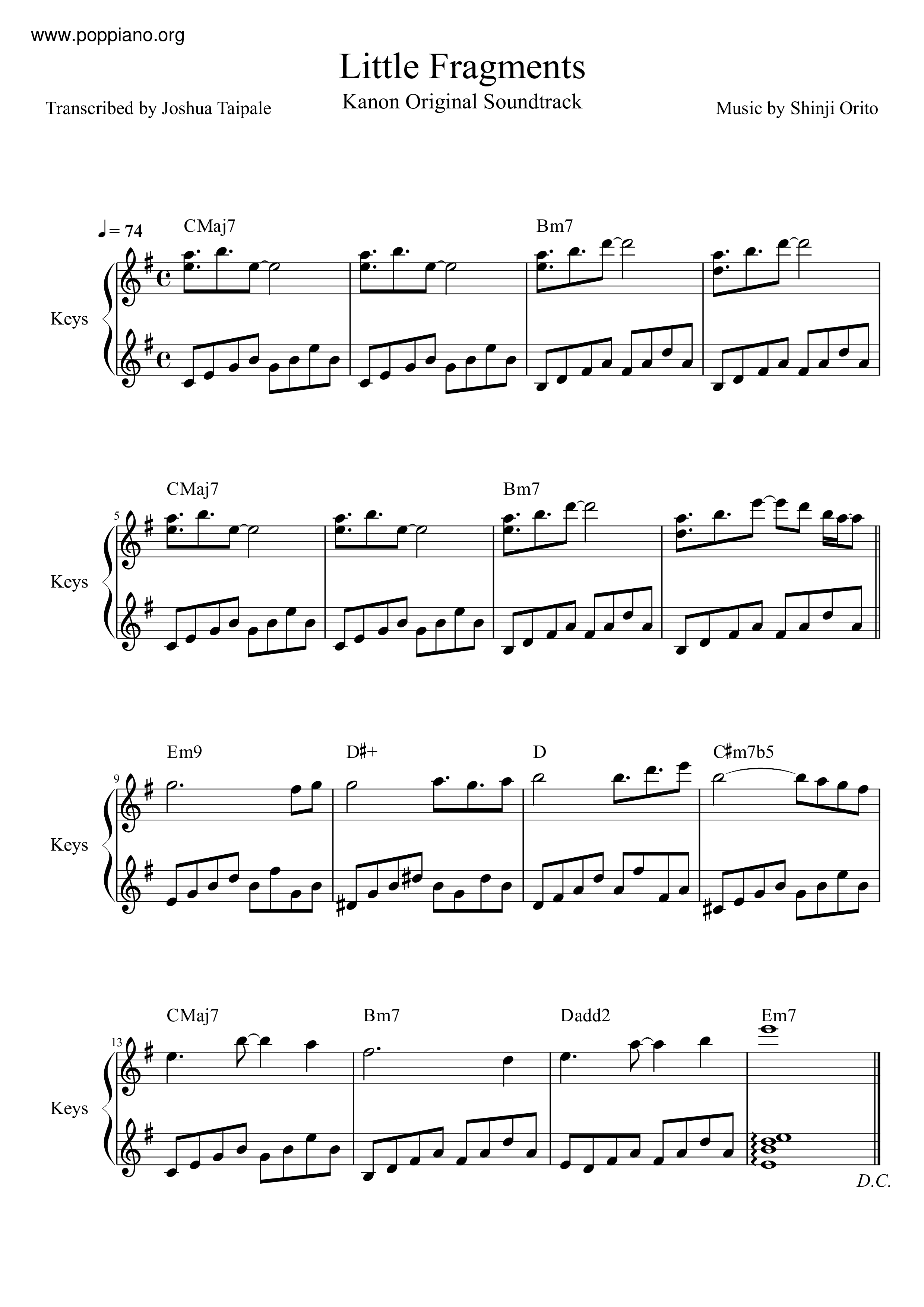 Little Fragments Score