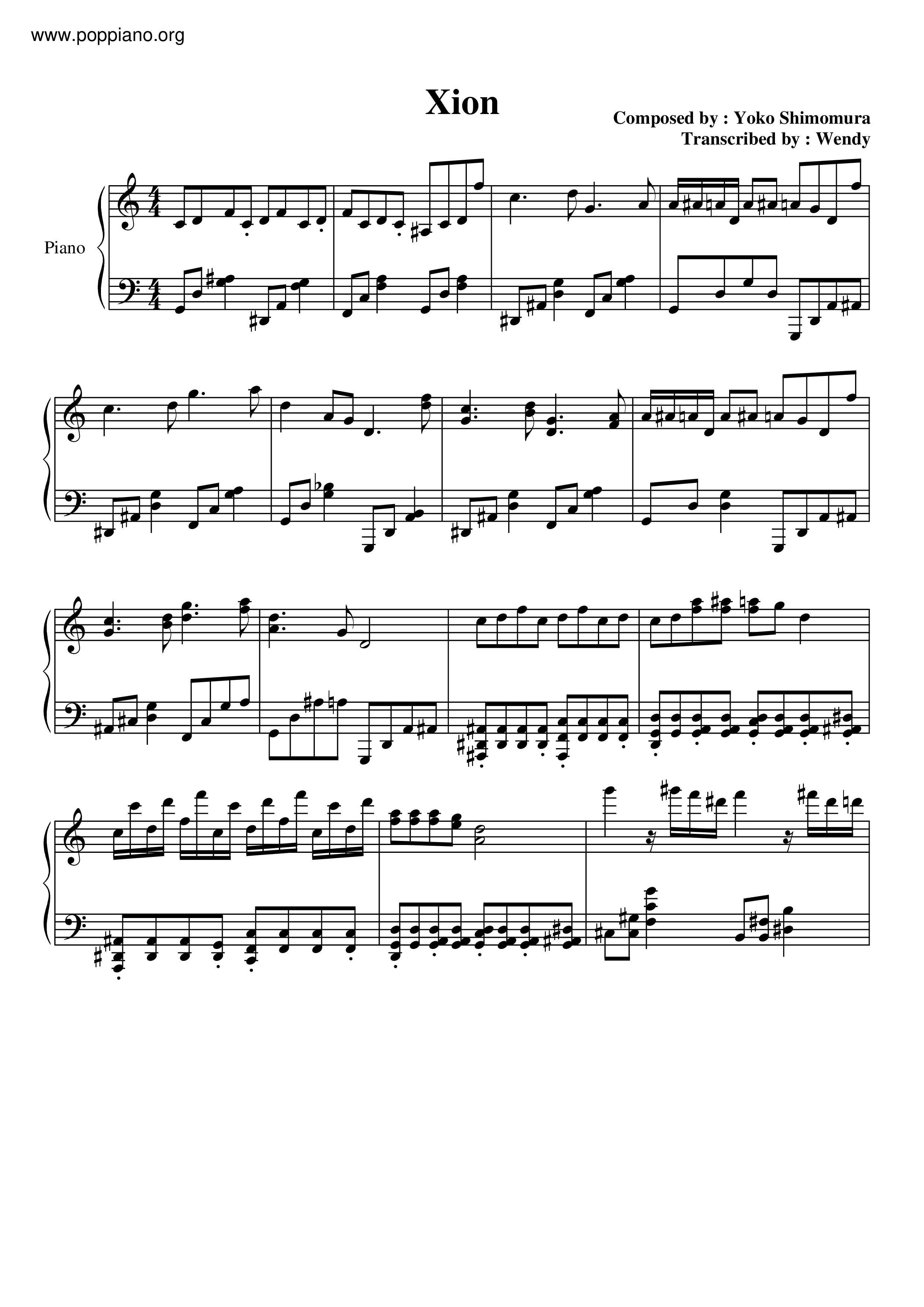 Xion's Theme Score