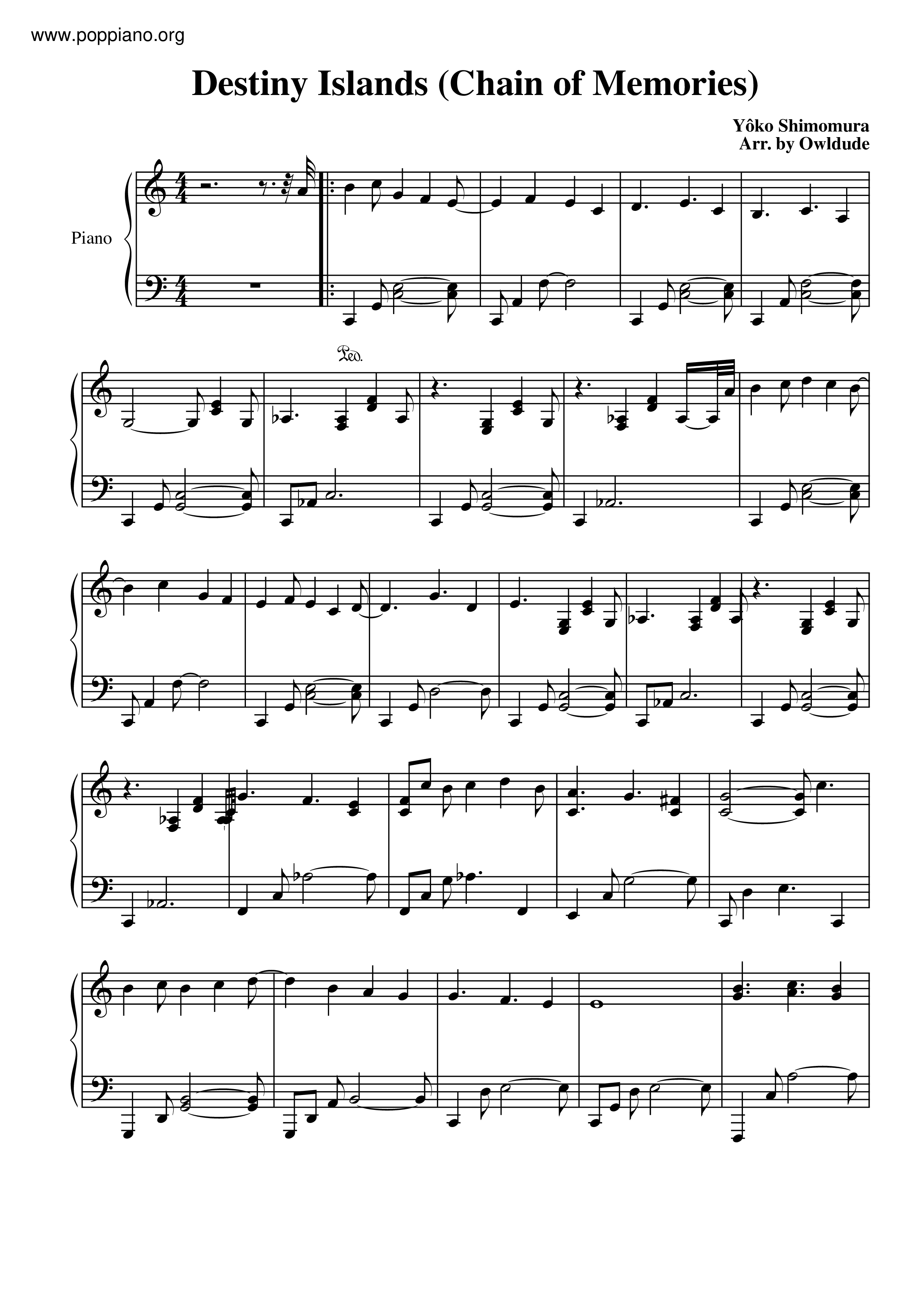 Destiny Islands Score