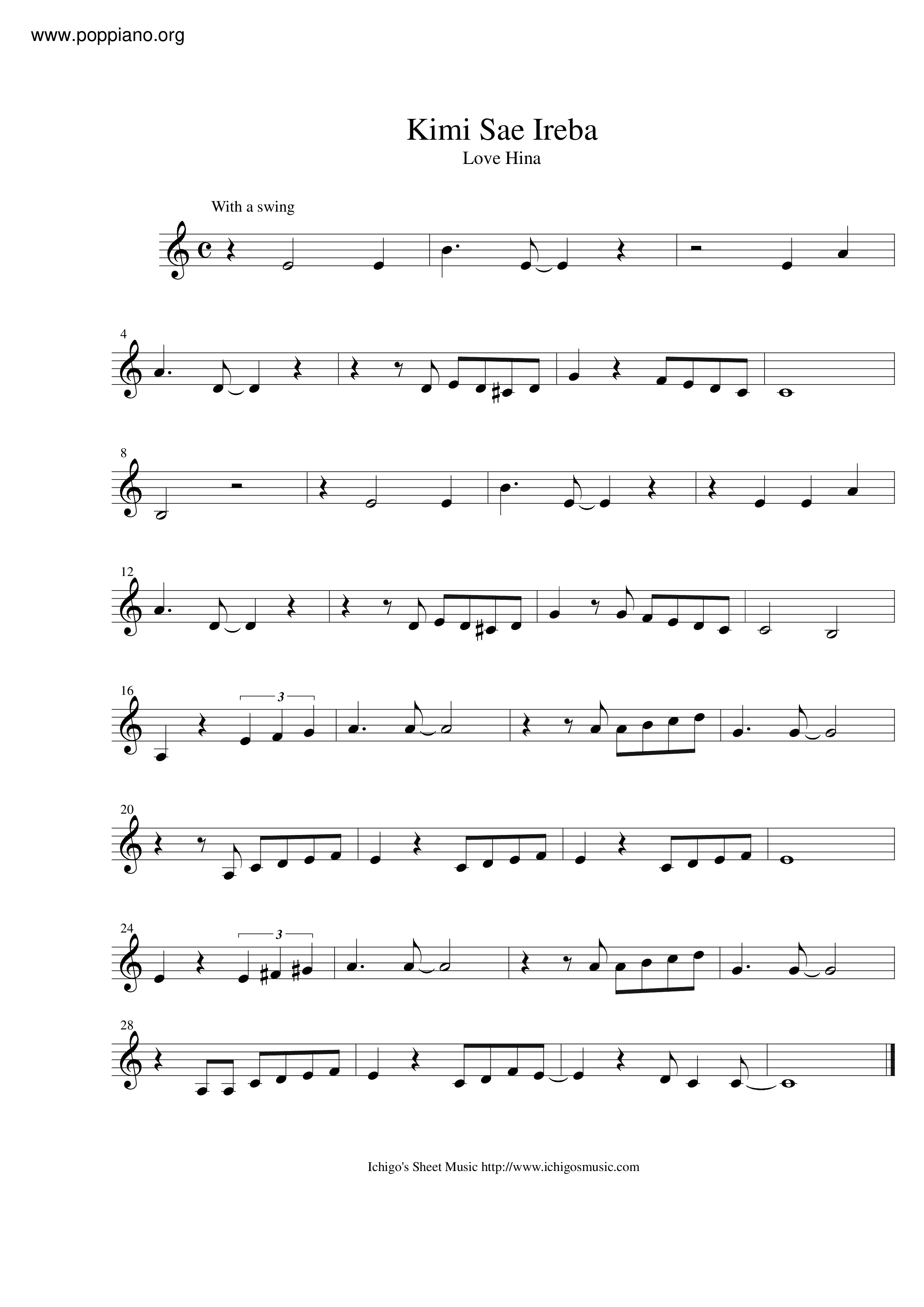 Kimi Sae Ireba Score