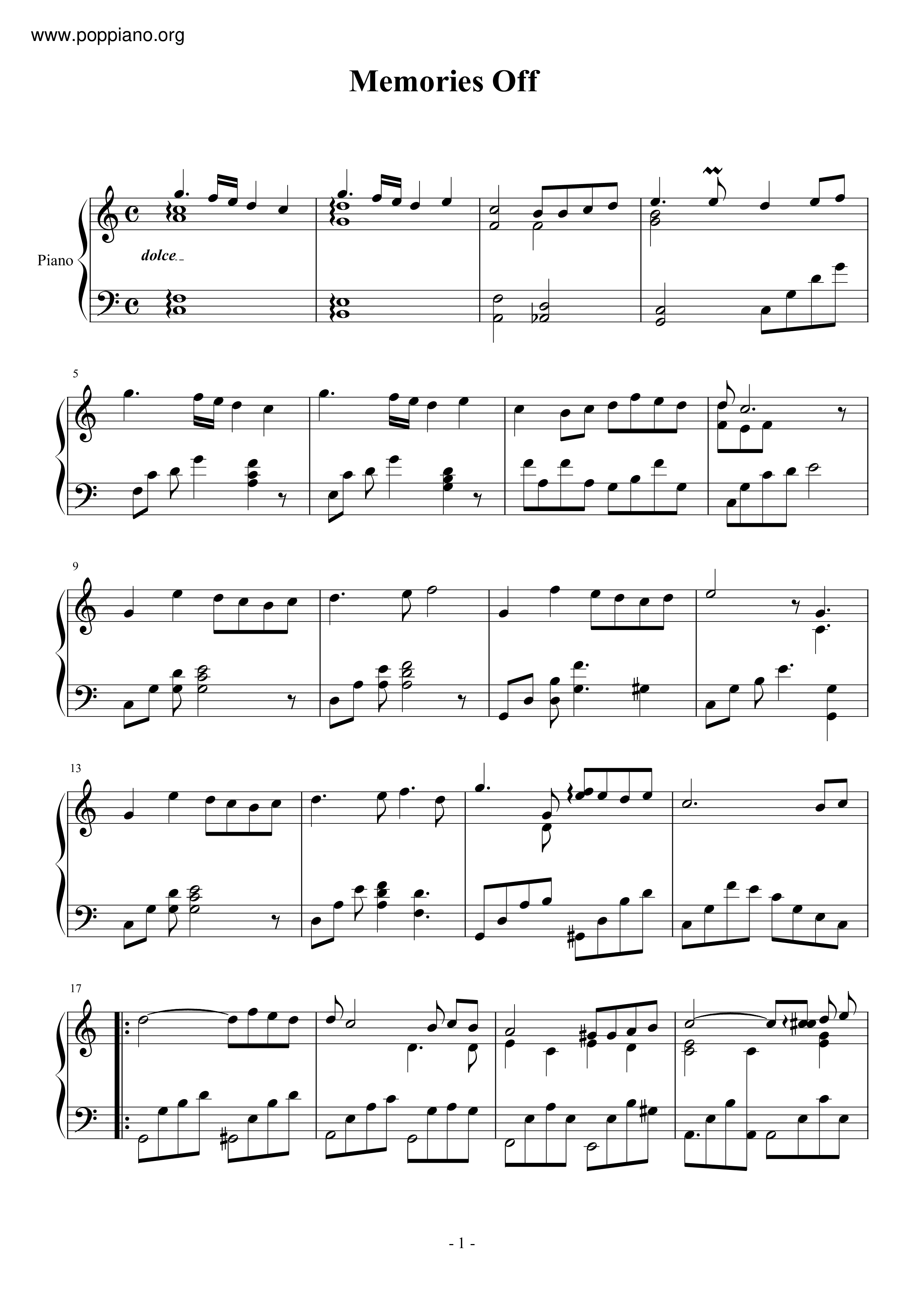 Memories Off Score