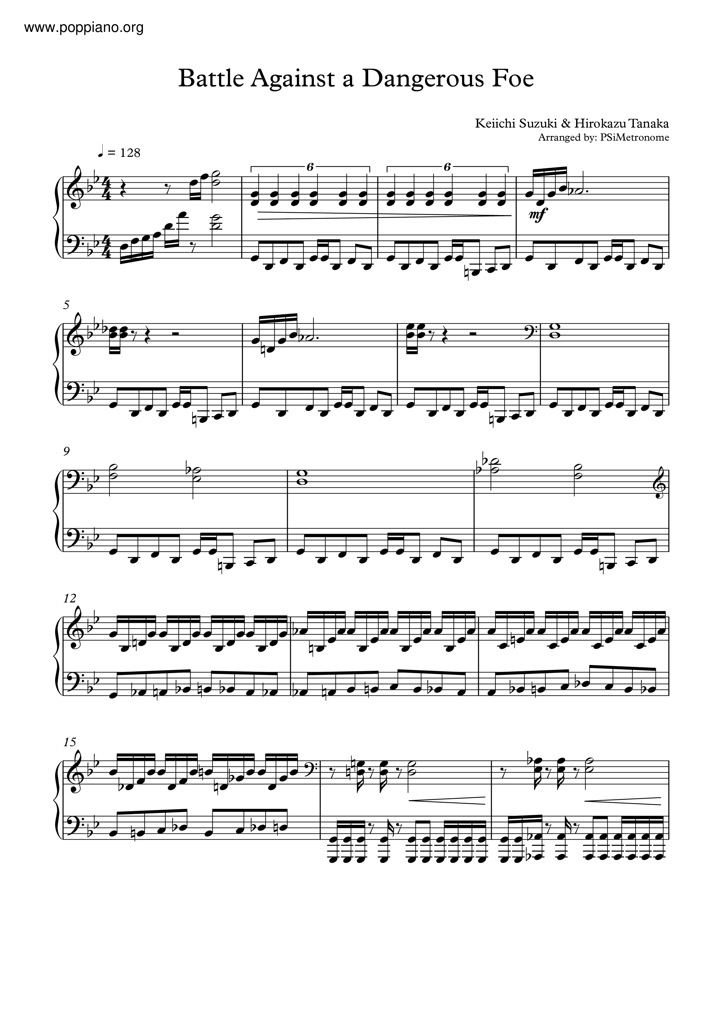 Battle Against A Dangerous Foe Score