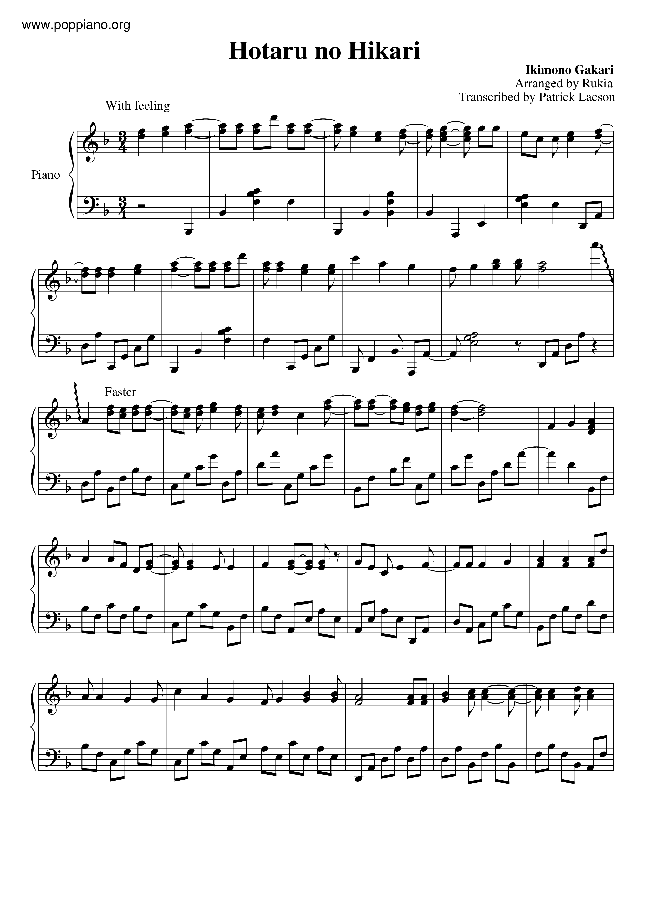 Hotaru No Hikari Score