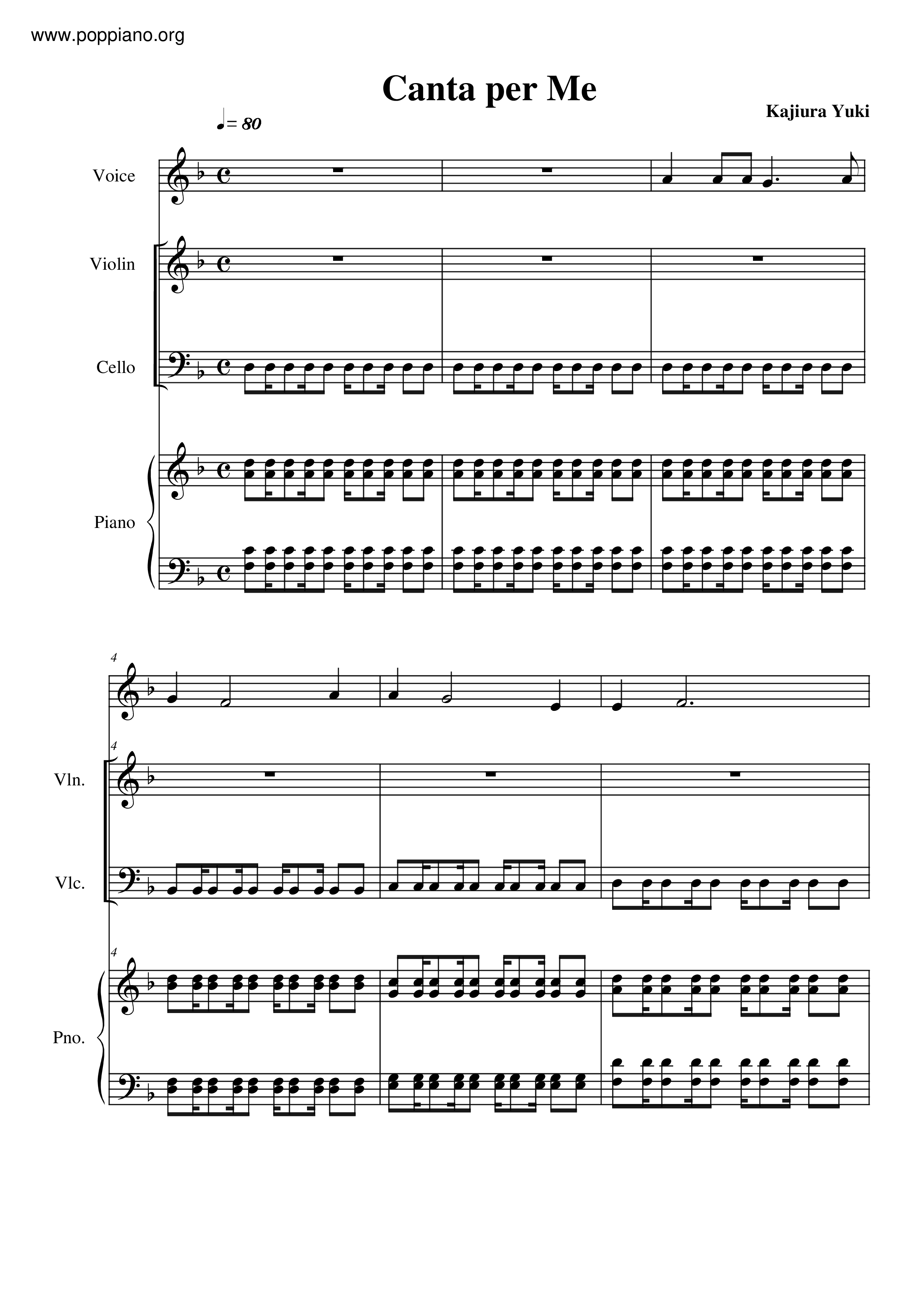 Canta Per Me Score