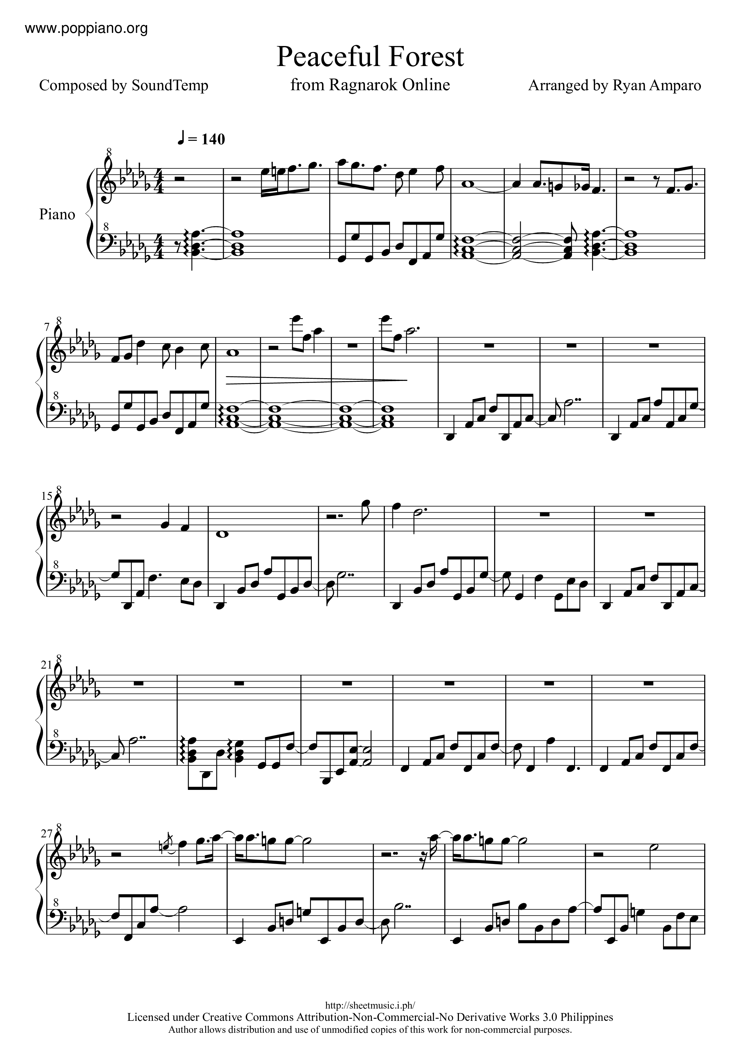 Peaceful Forest Score