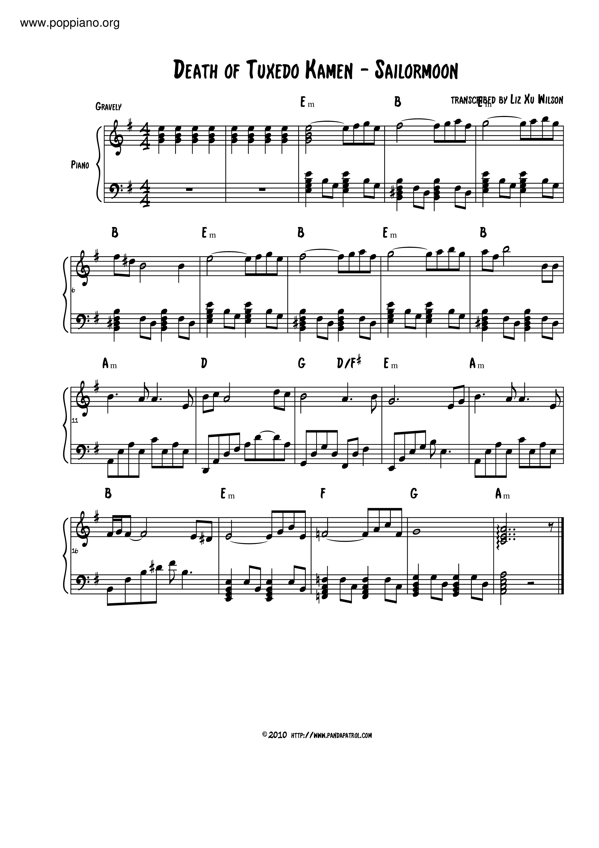 Death Of Tuxedo Kamen Score