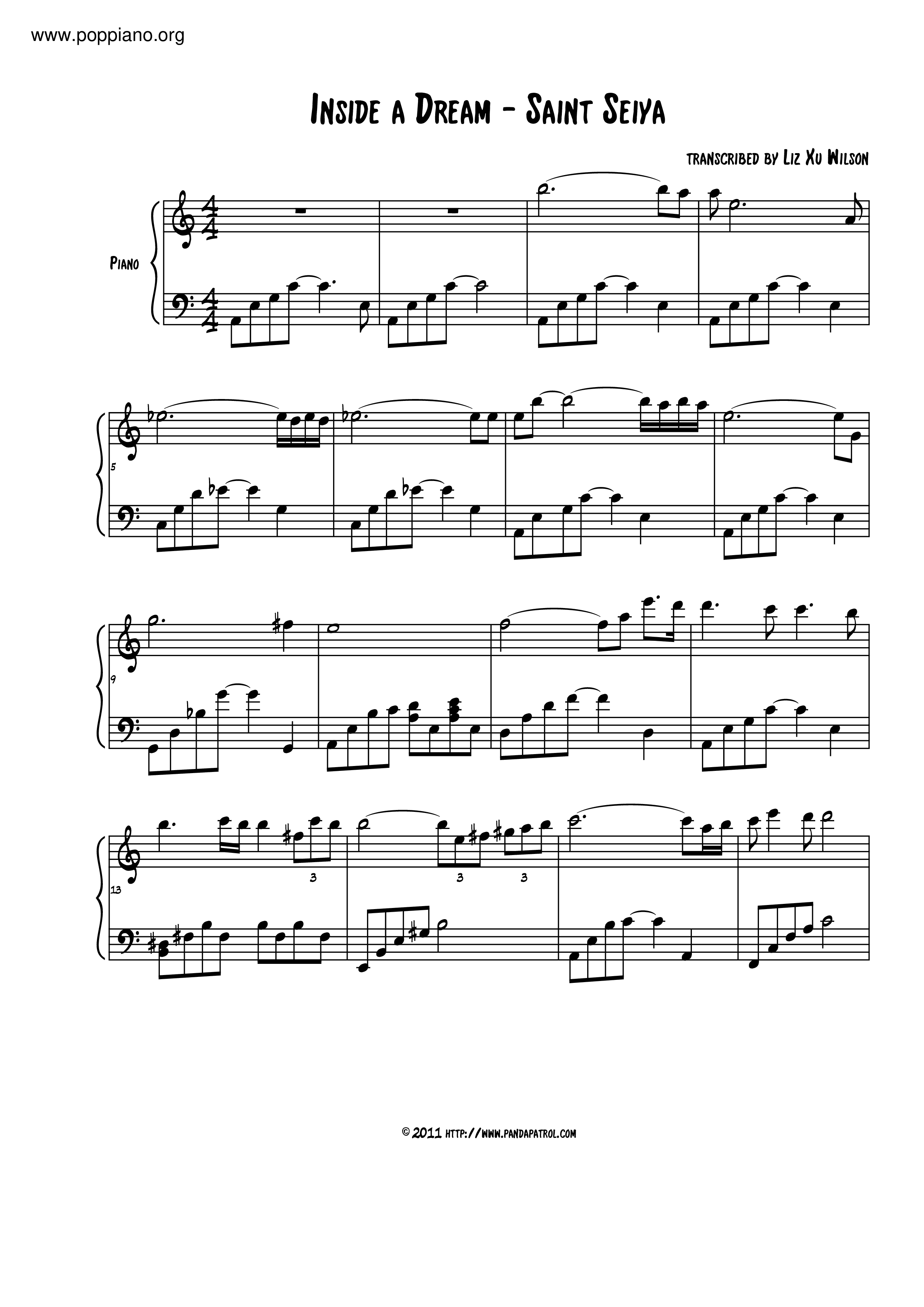 Inside A Dream Score
