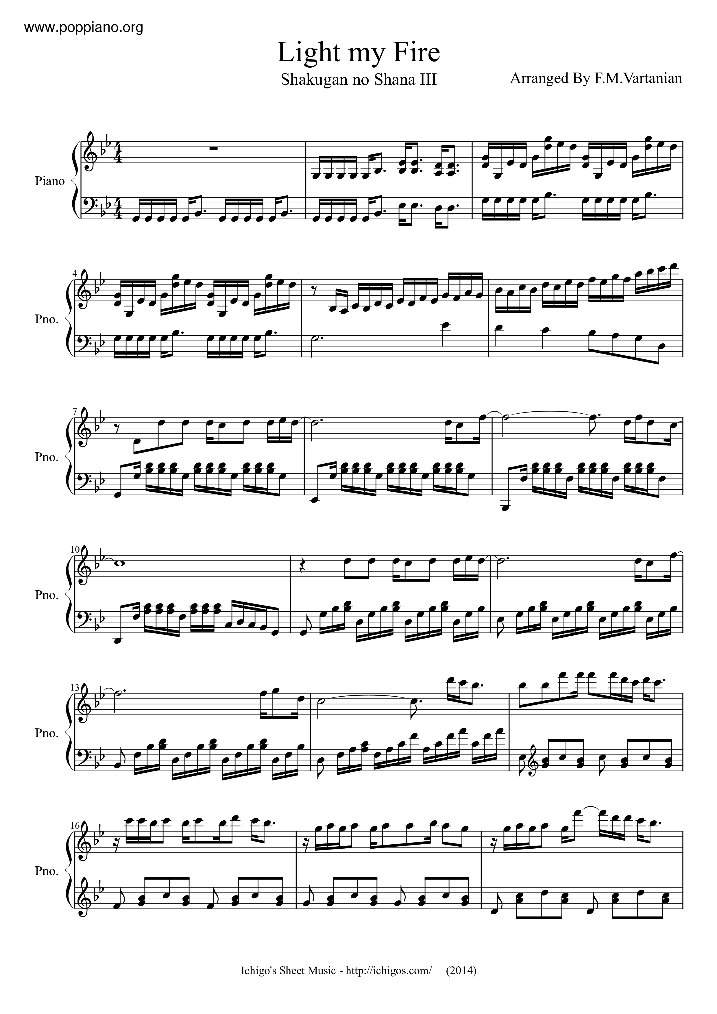 Light My Fire Score