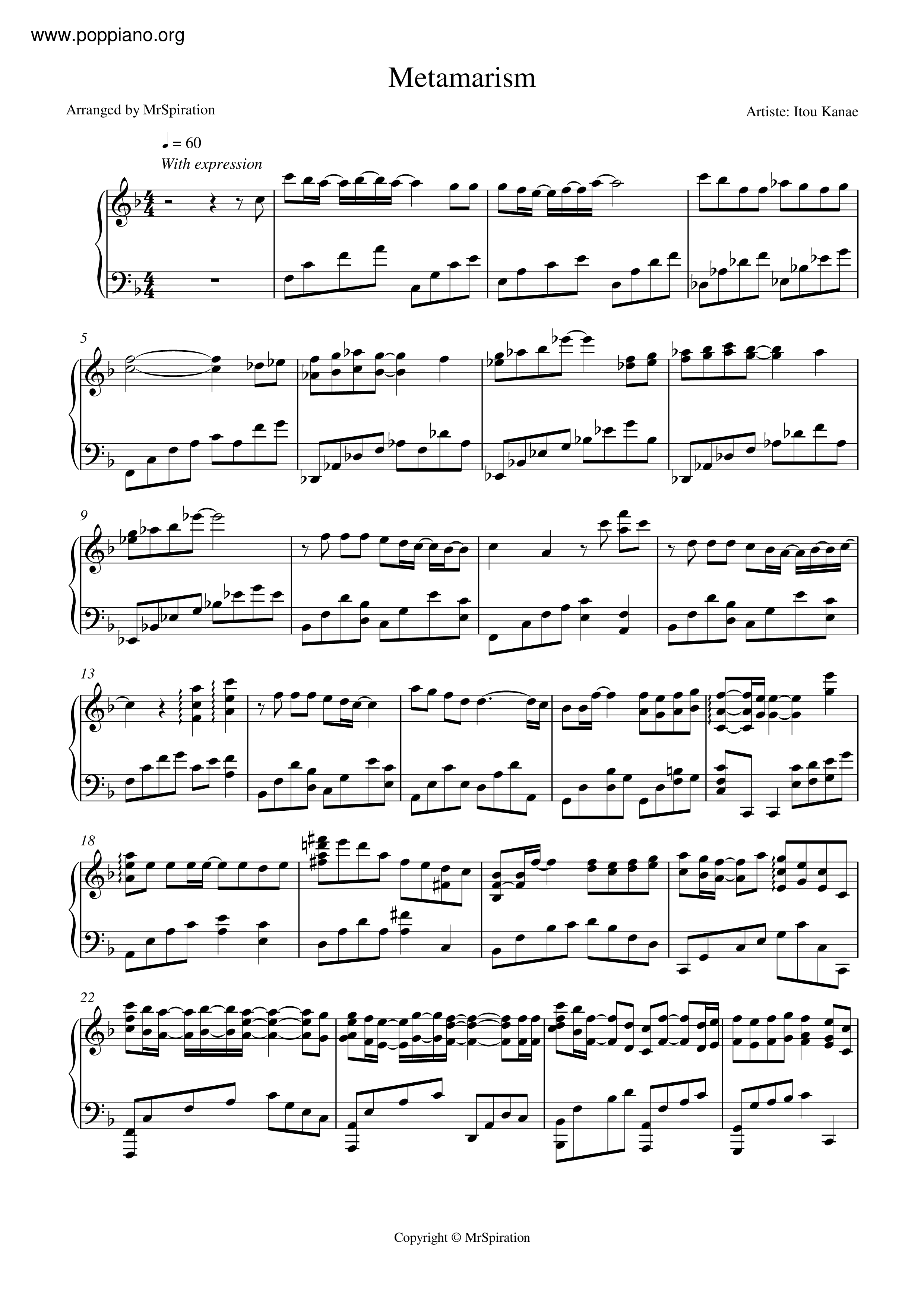 Metamarism(Short Version) Score