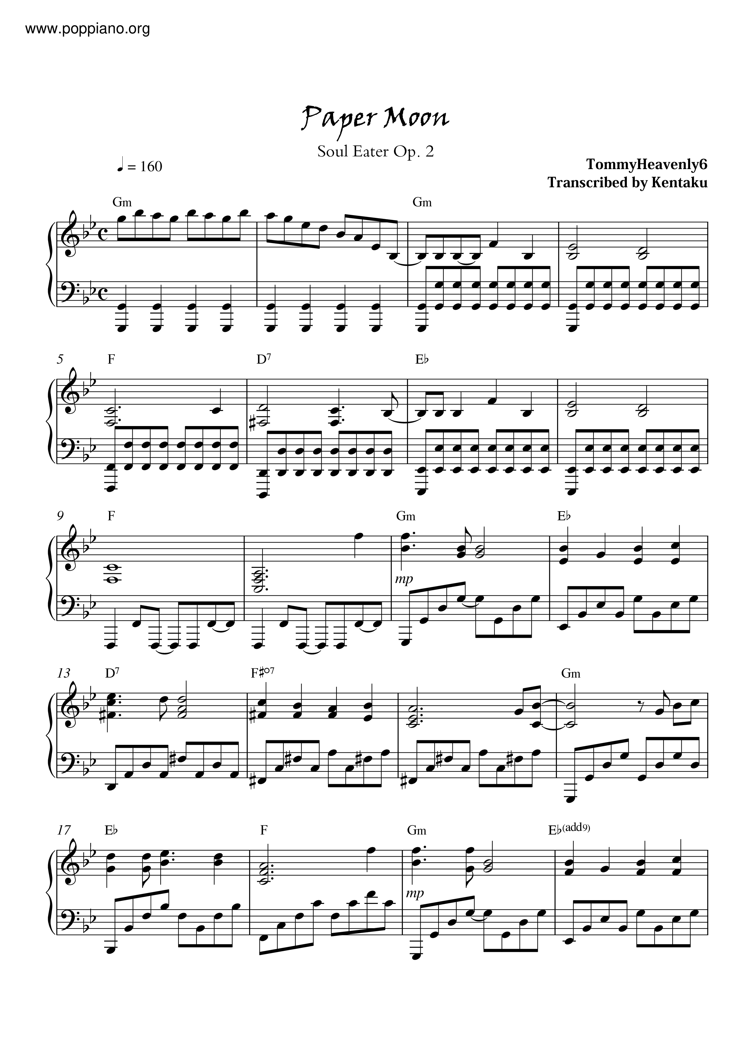 Paper Moon Score