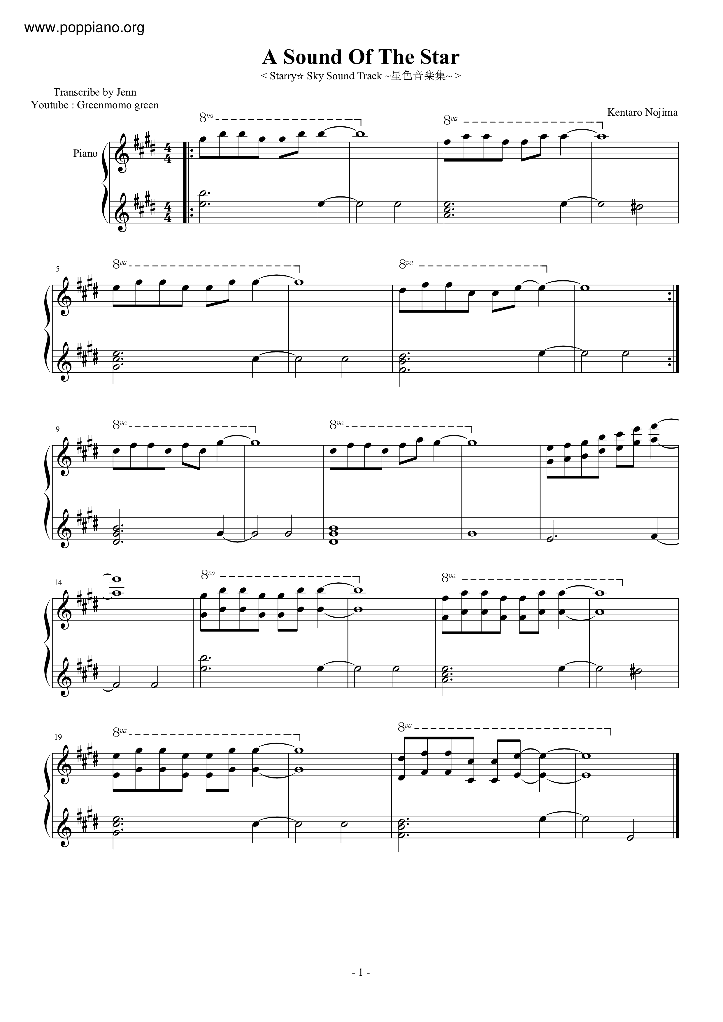 A Sound Of The Star Score