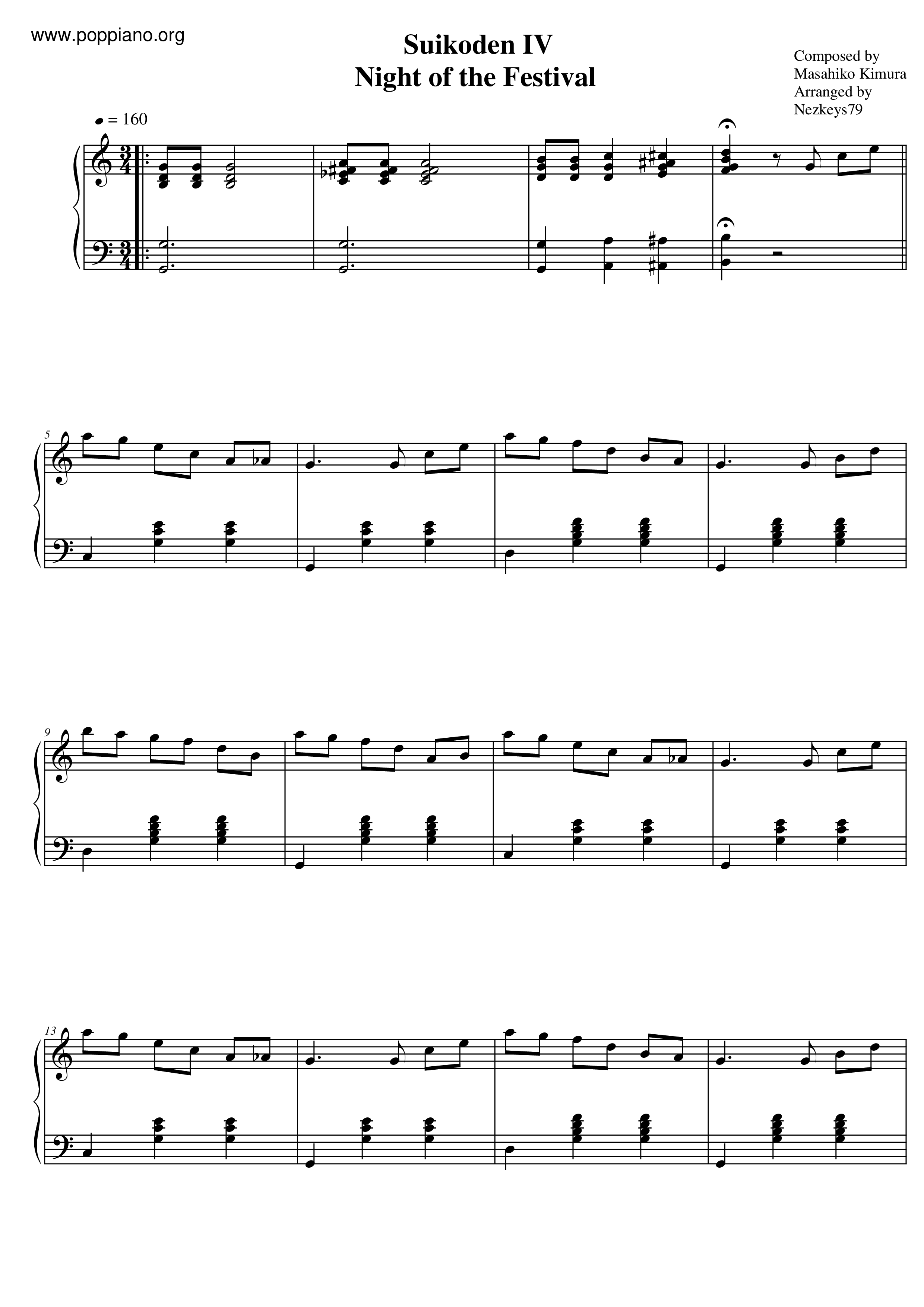 Night Of The Festival Score