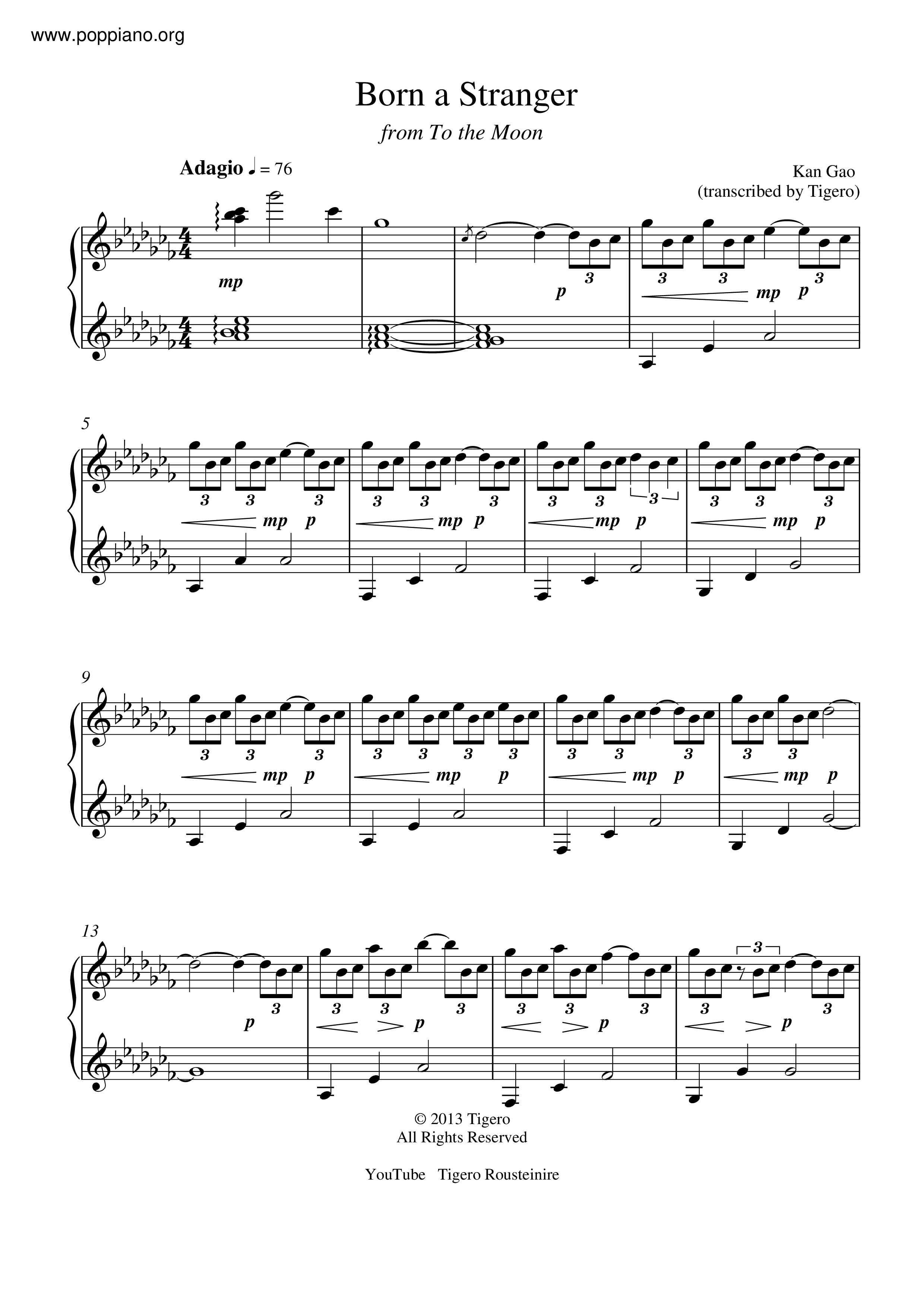 Born A Stranger Score