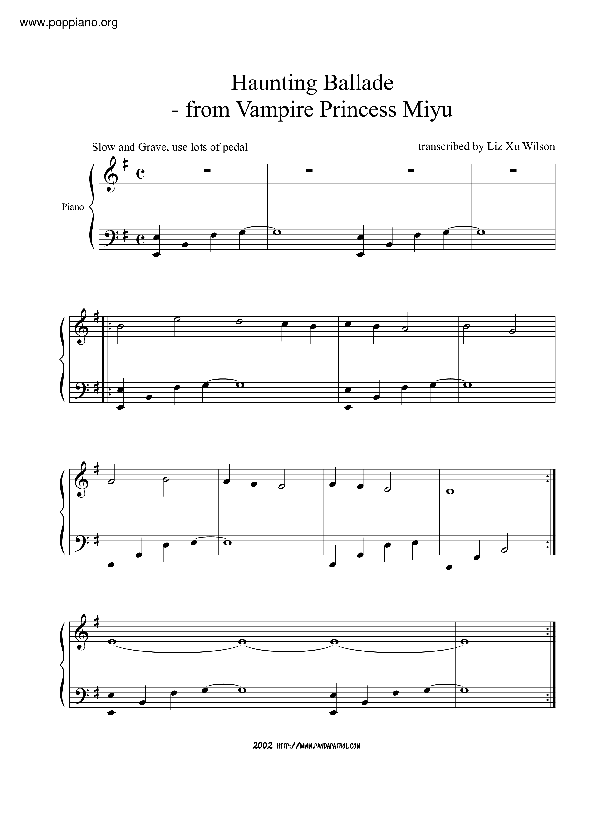 Haunting Ballade Score