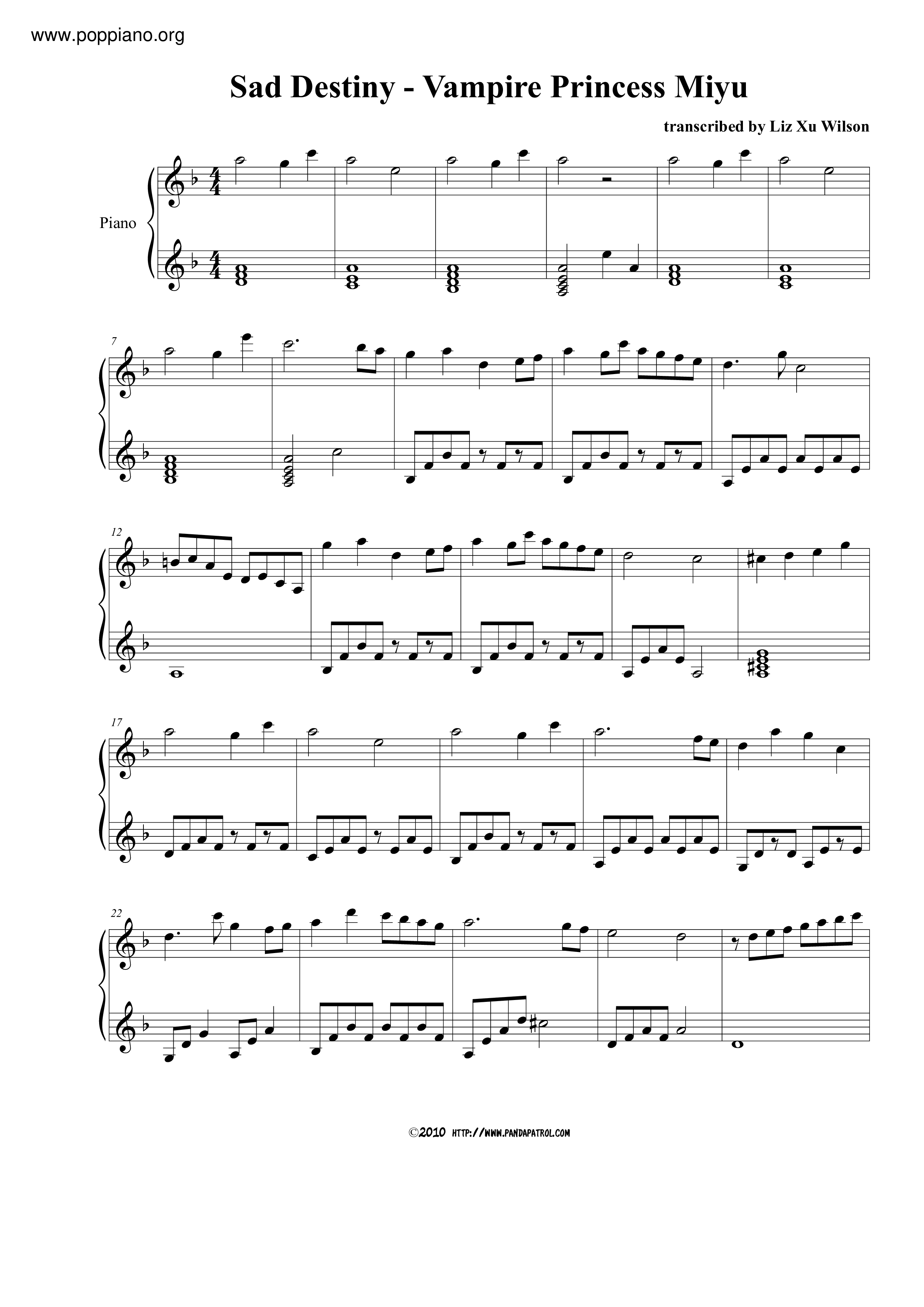 Sad Destiny Score
