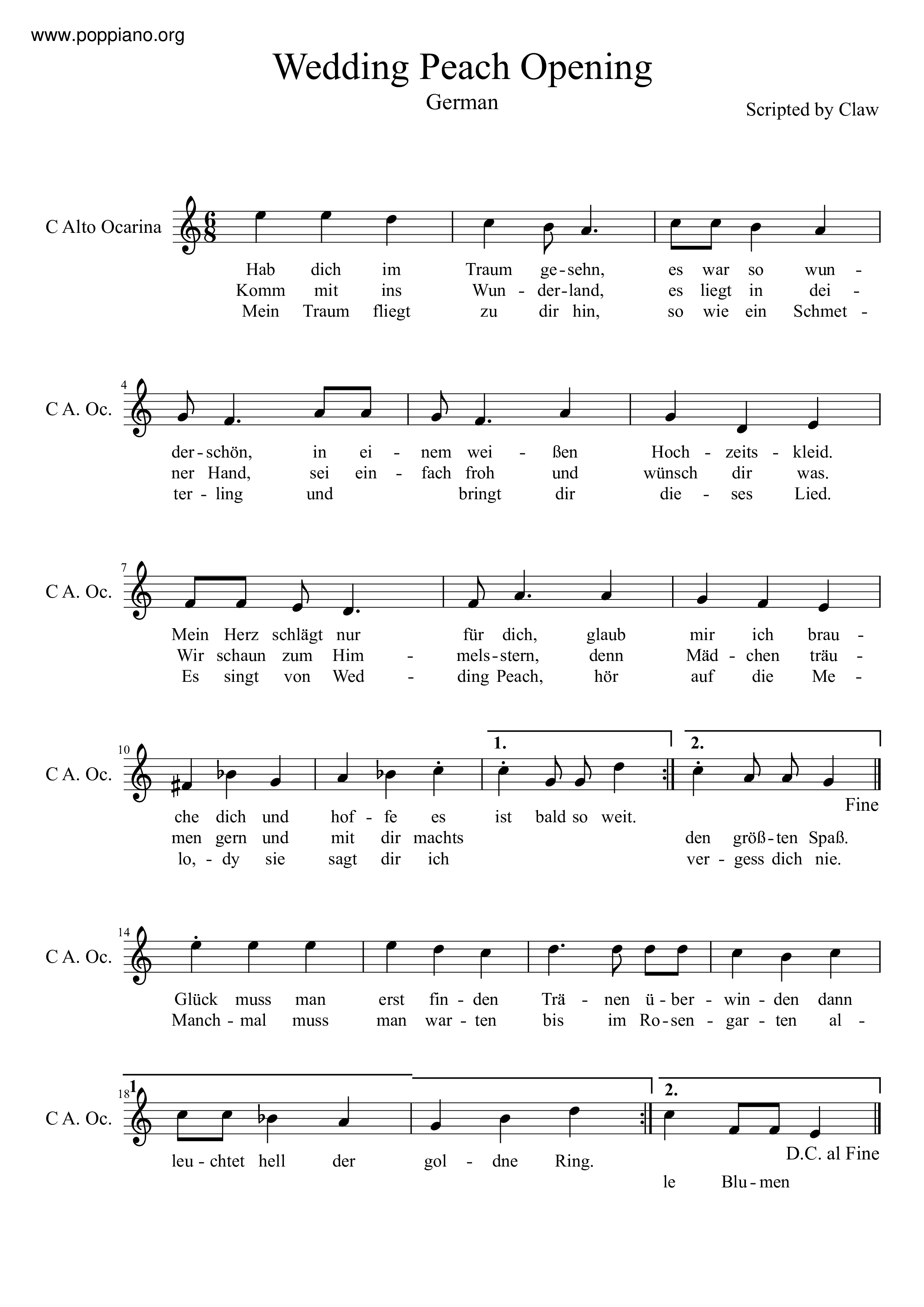 German Opening Score