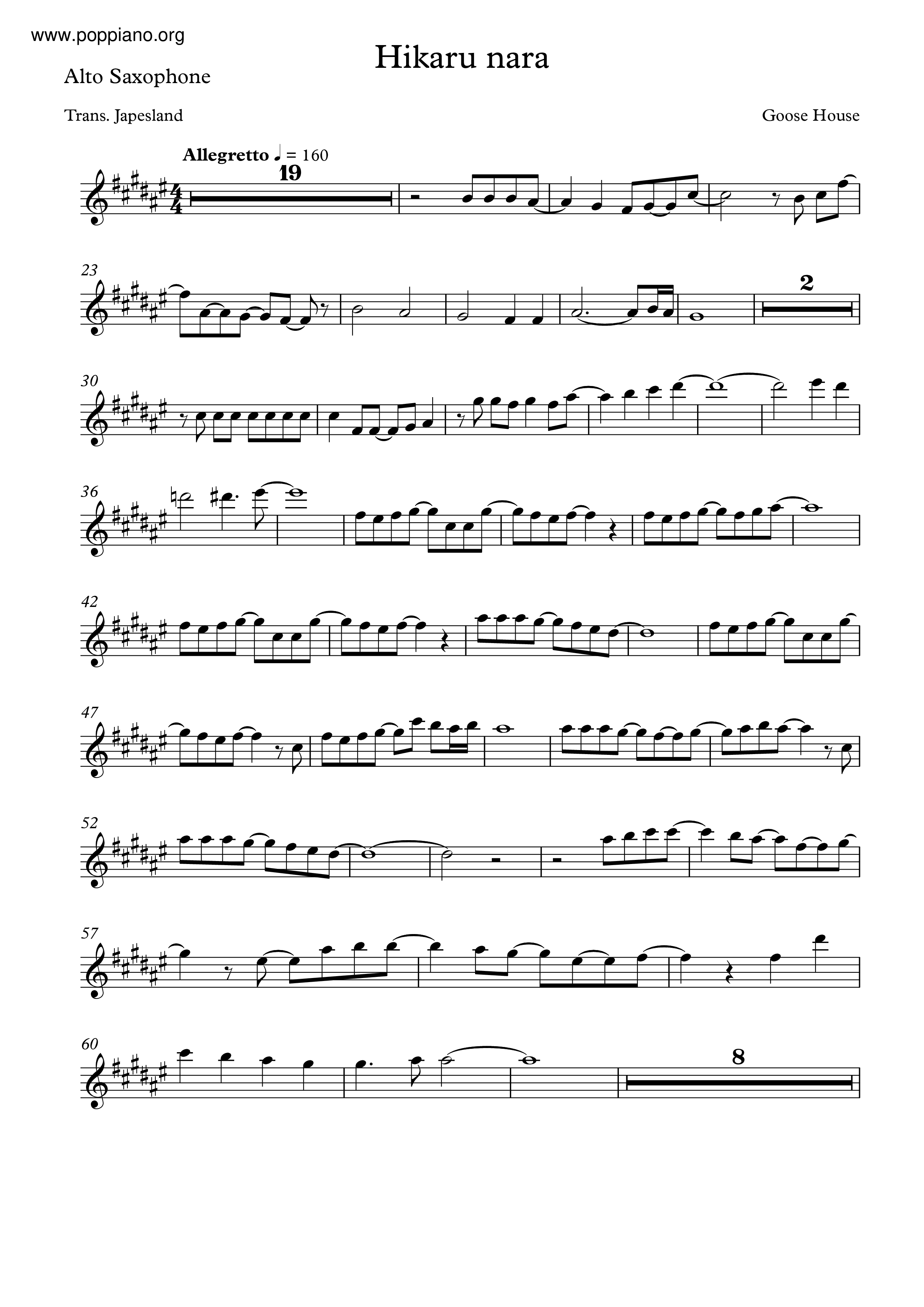Shigatsu Wa Kimi No Uso - Hikaru Nara Score