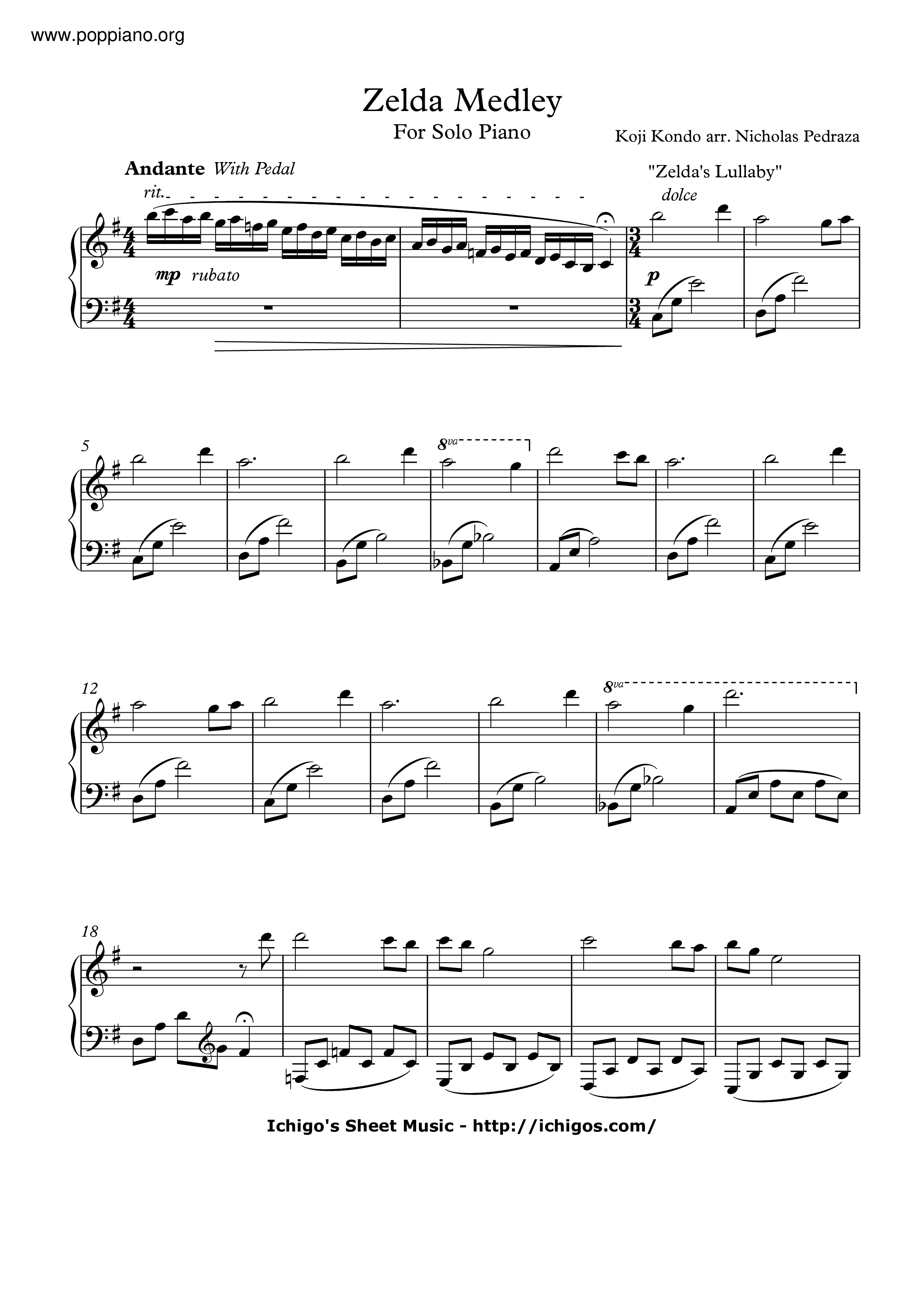 Zelda Medley Score