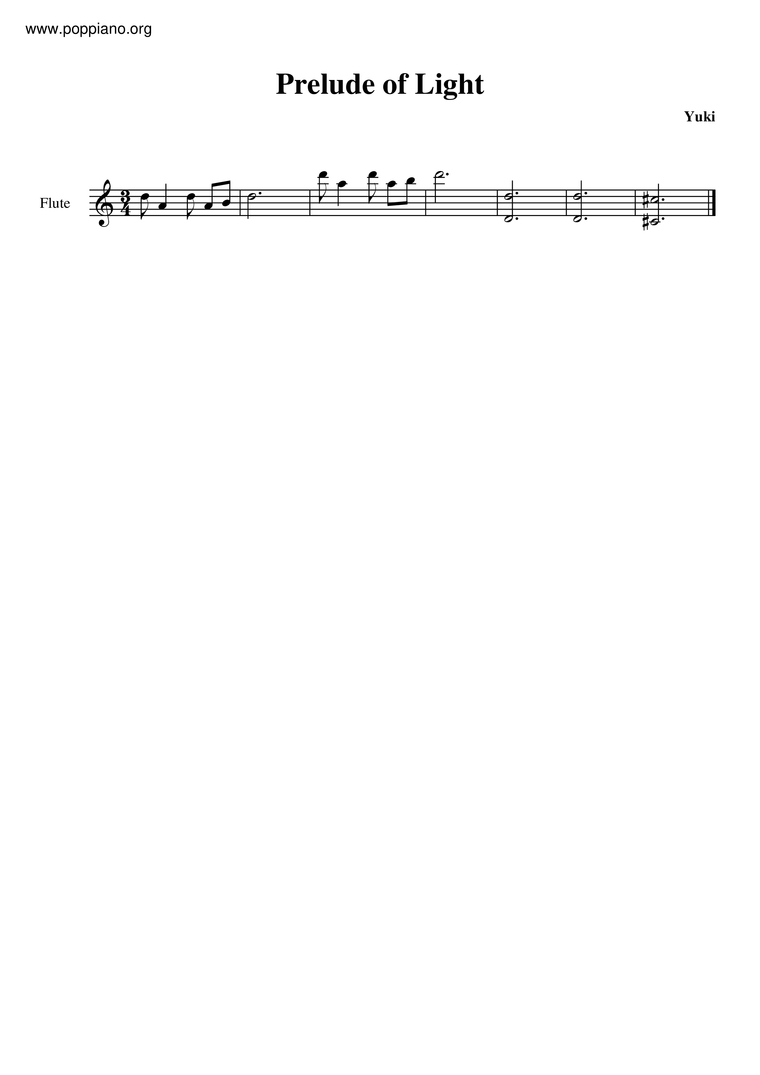 Prelude Of Light Score