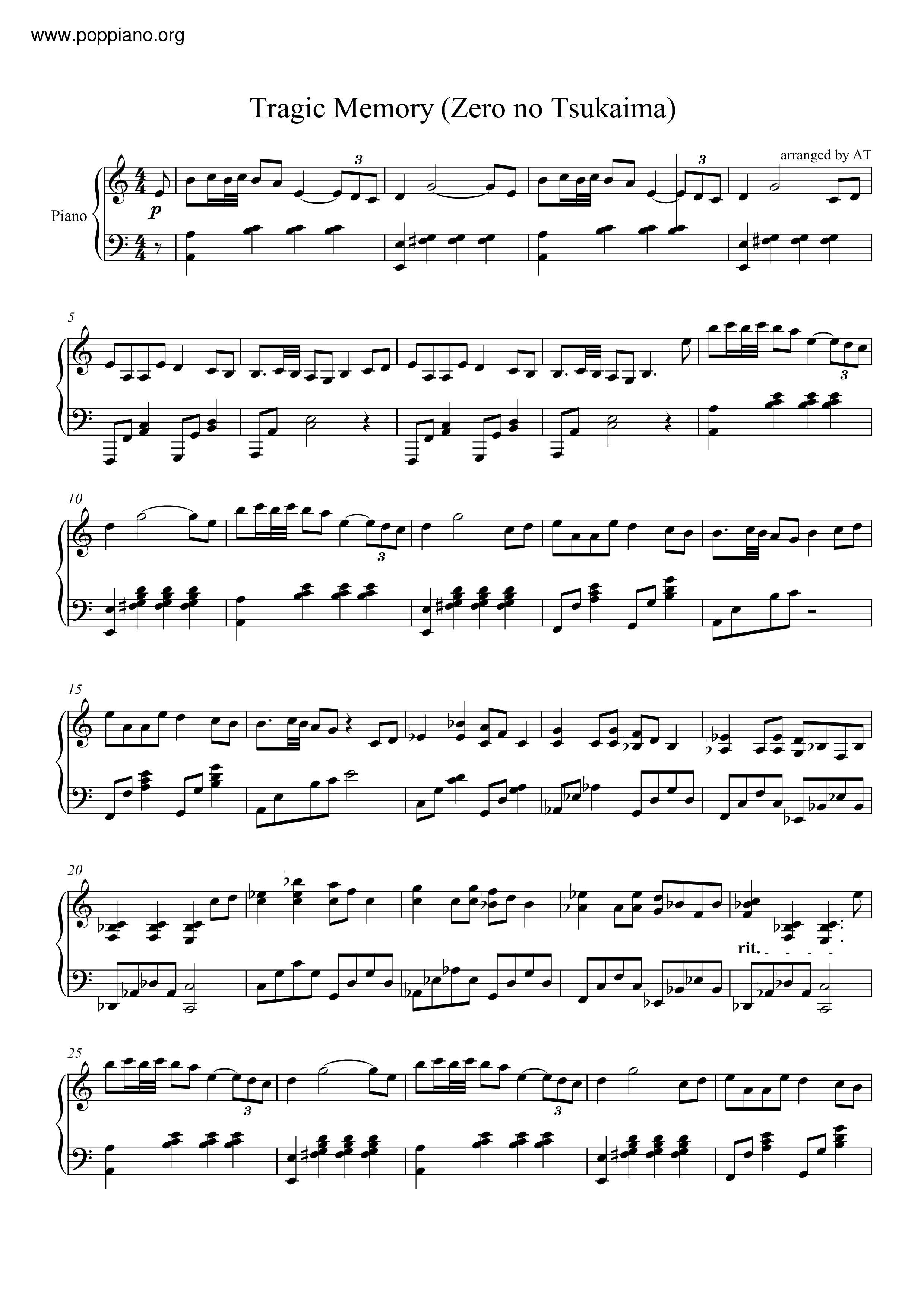 Tragic Memory Score