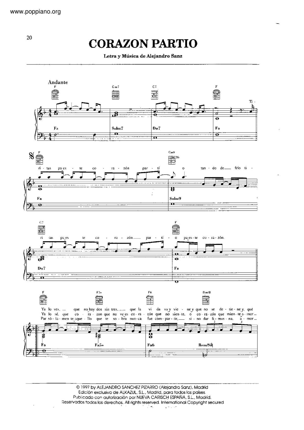 Corazon Partio Score
