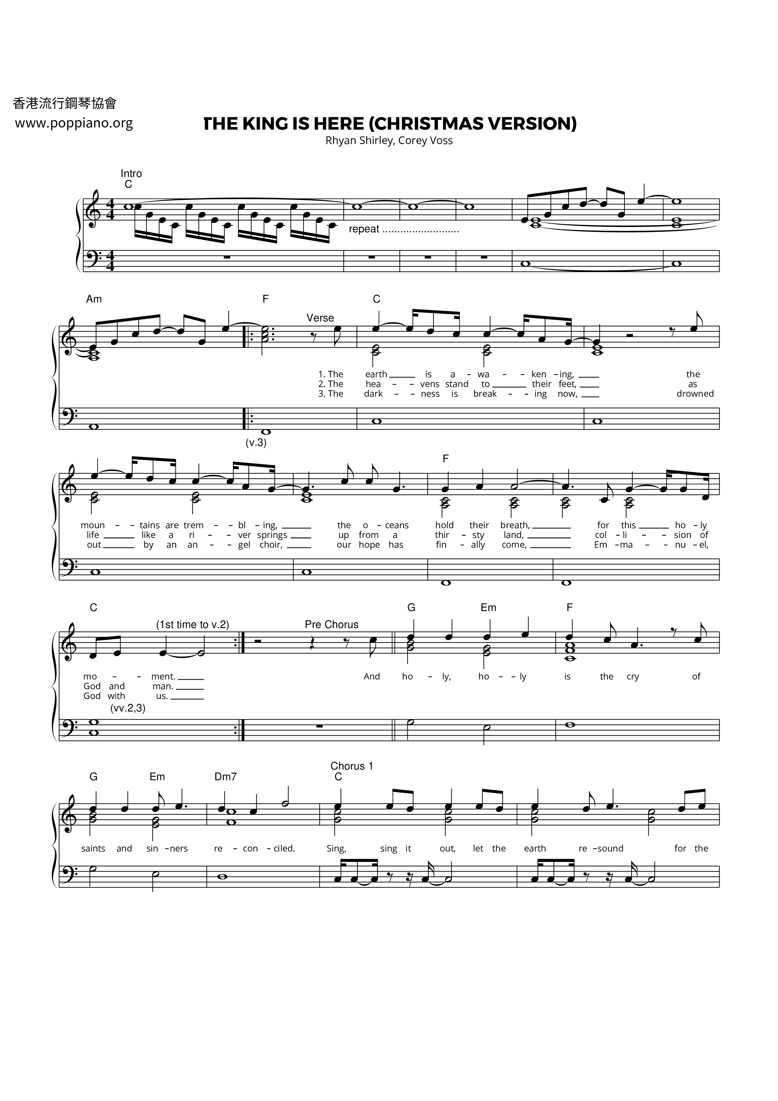 The King Is Here Christmas Version Score