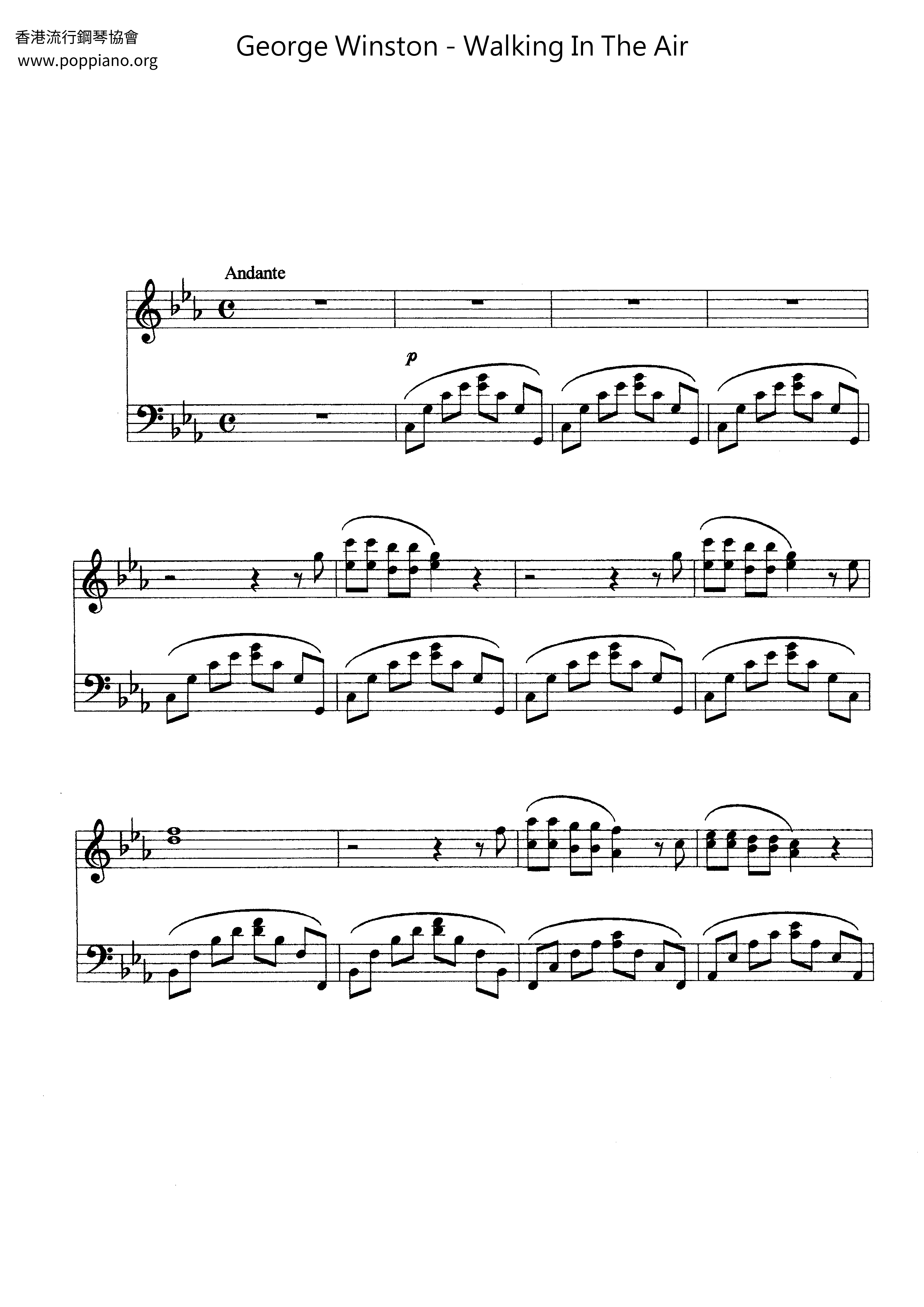 Walking In The Air Score