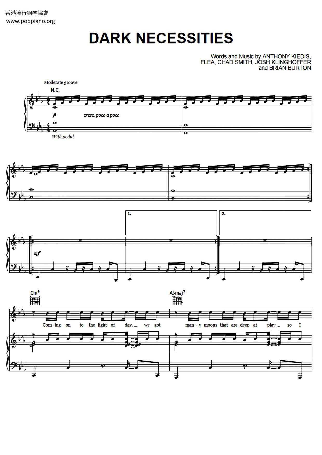 Audaz Picotear Temporizador ☆ Red Hot Chili Peppers-Dark Necessities Sheet Music pdf, - Free Score Download ☆ Audaz Picotear Temporizador ☆ Red Hot Chili Peppers-Dark Necessities Sheet Music pdf, - Free Score Download ☆
