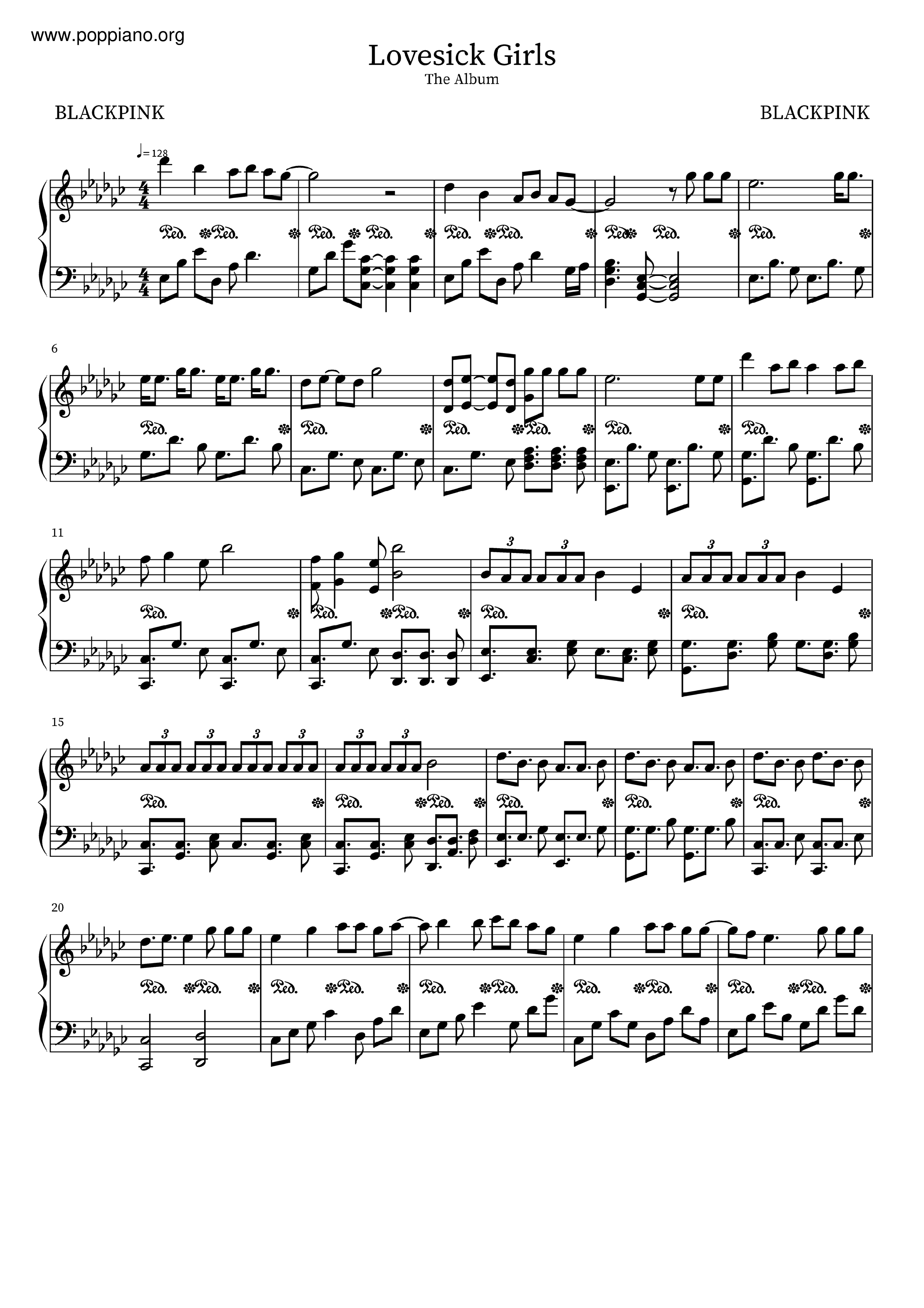 Lovesick Girls Score
