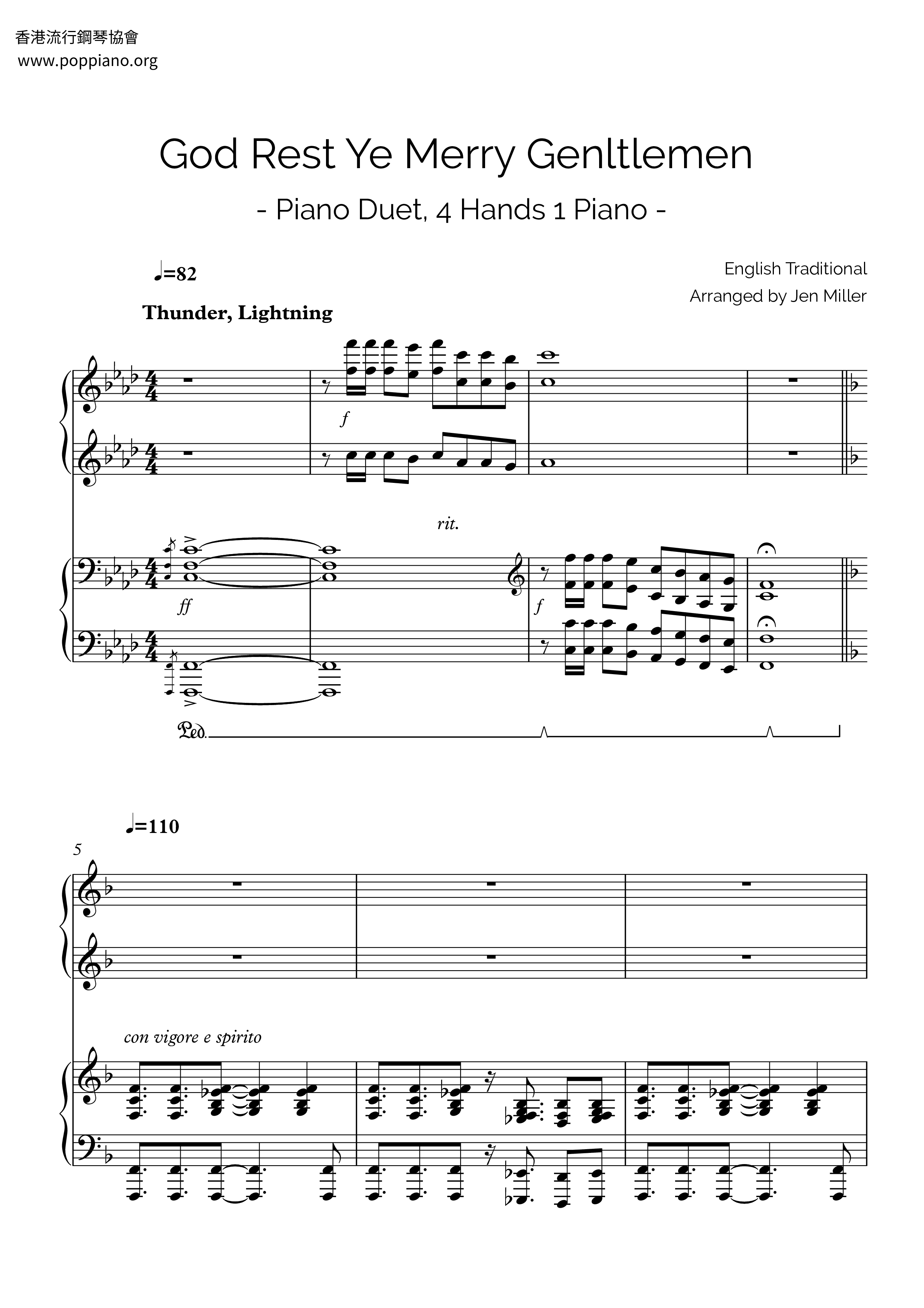 God Rest Ye Merry Gentlemen Score