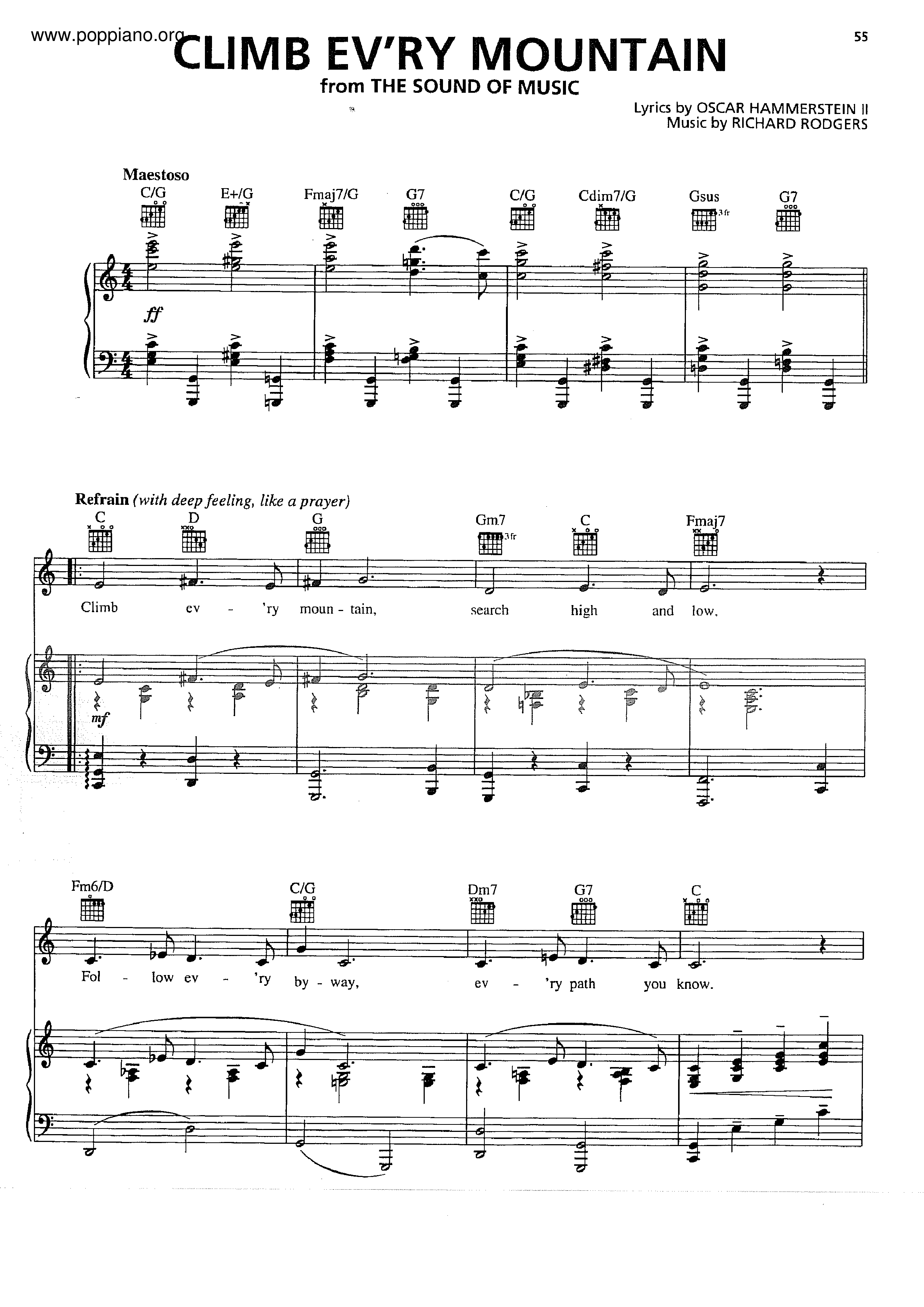The Sound Of Music - Climb Every Mountain Score