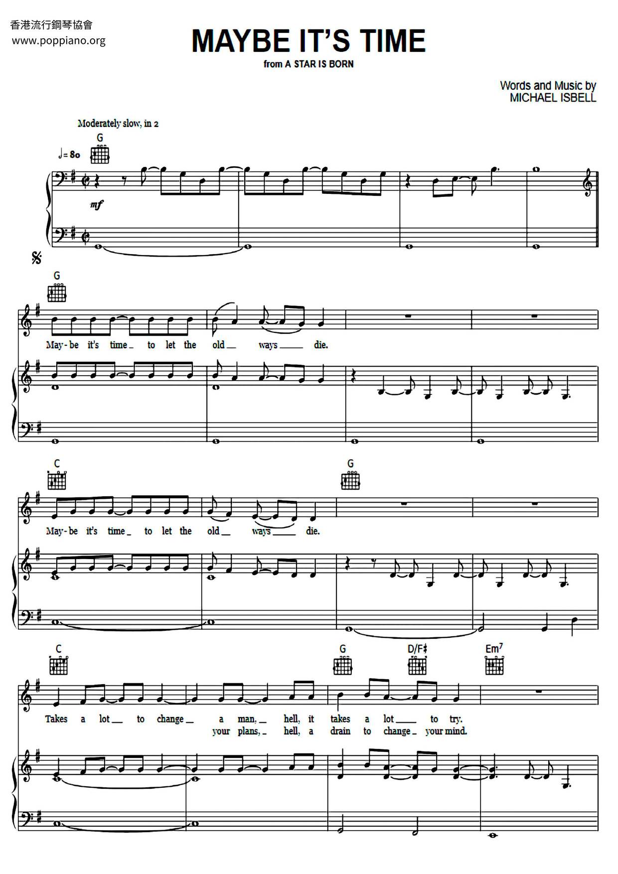 A Star Is Born - Maybe It's Time Score