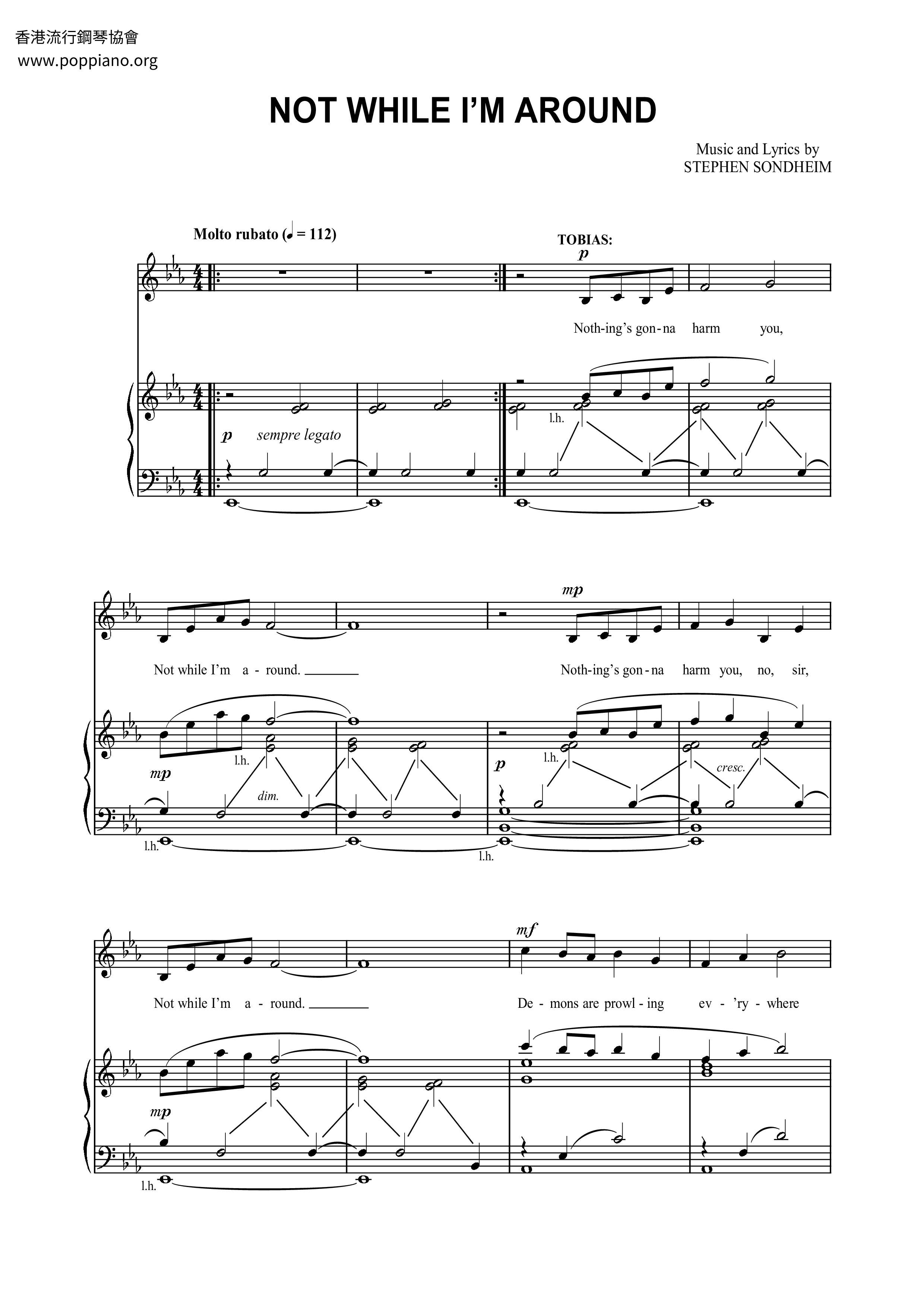 Not While I'm Around Score