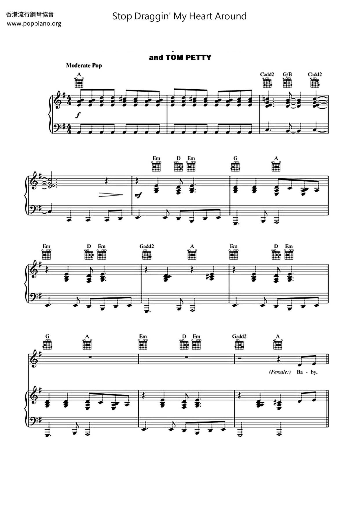 Stop Draggin' My Heart Around Score