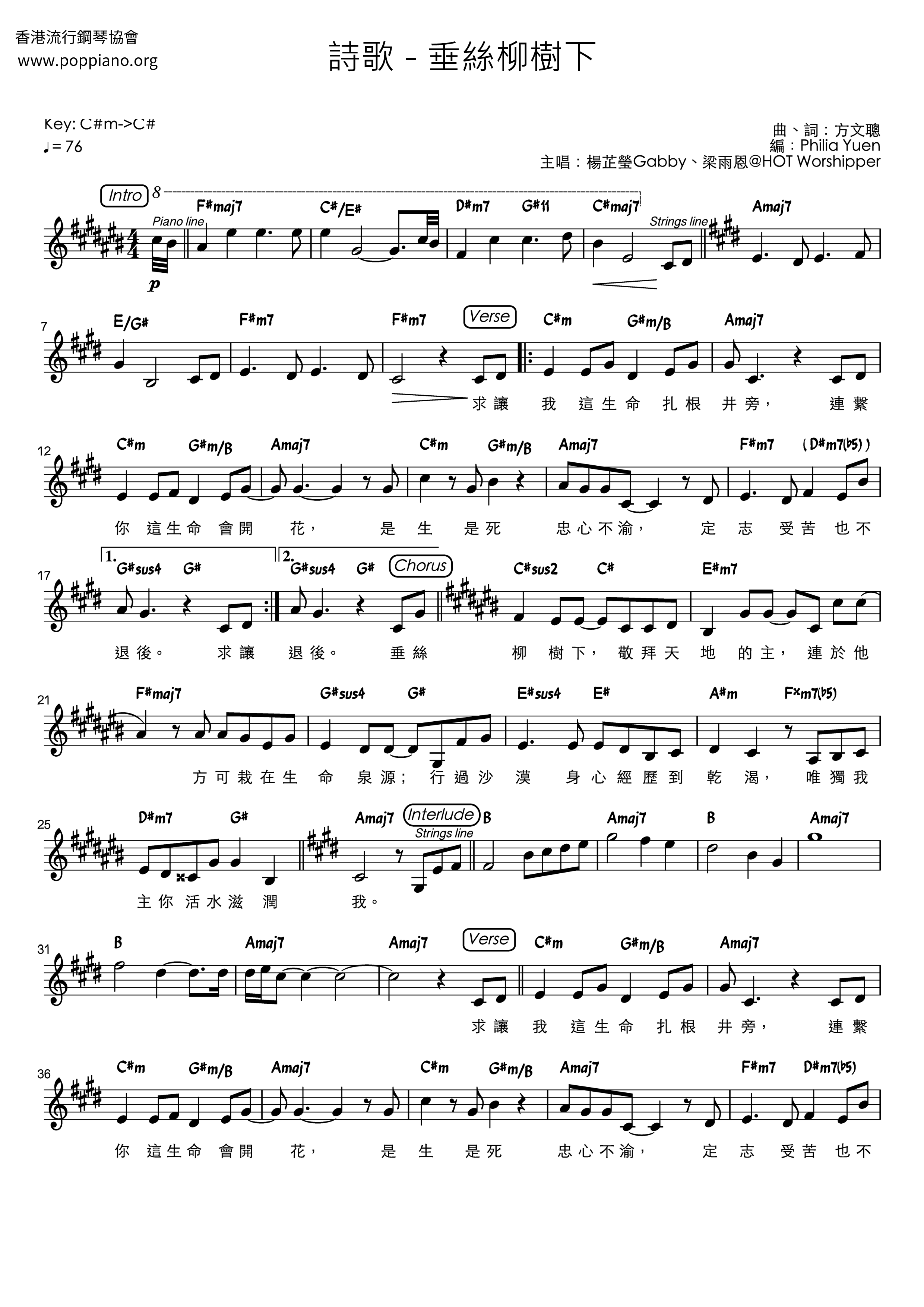 Under The Willow Tree Score