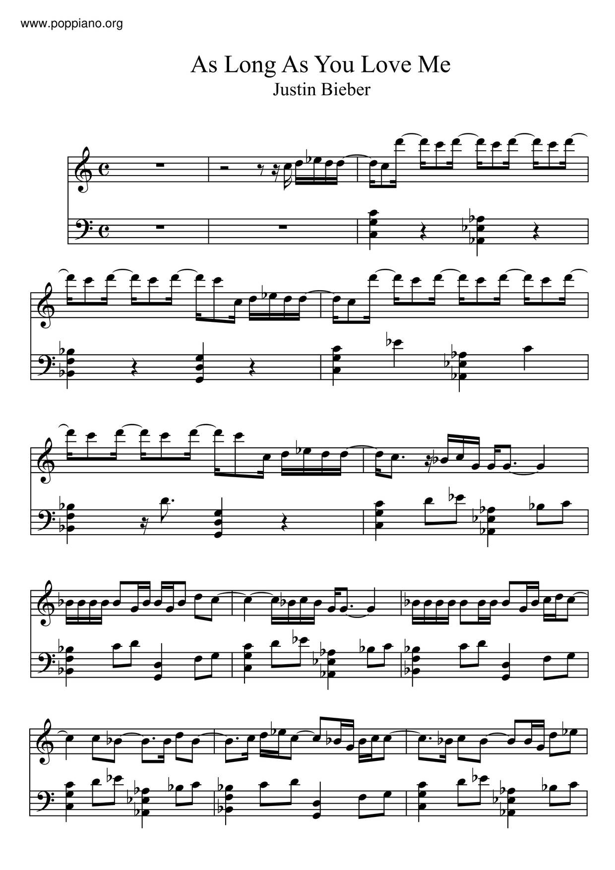 As Long As You Love Me Score