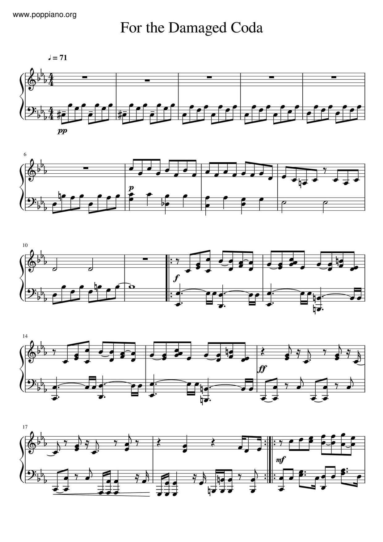 For The Damaged Coda Score