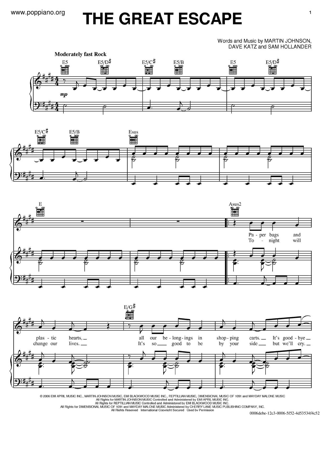 boys-like-girls-the-great-escape-sheet-music-pdf-free-score-download