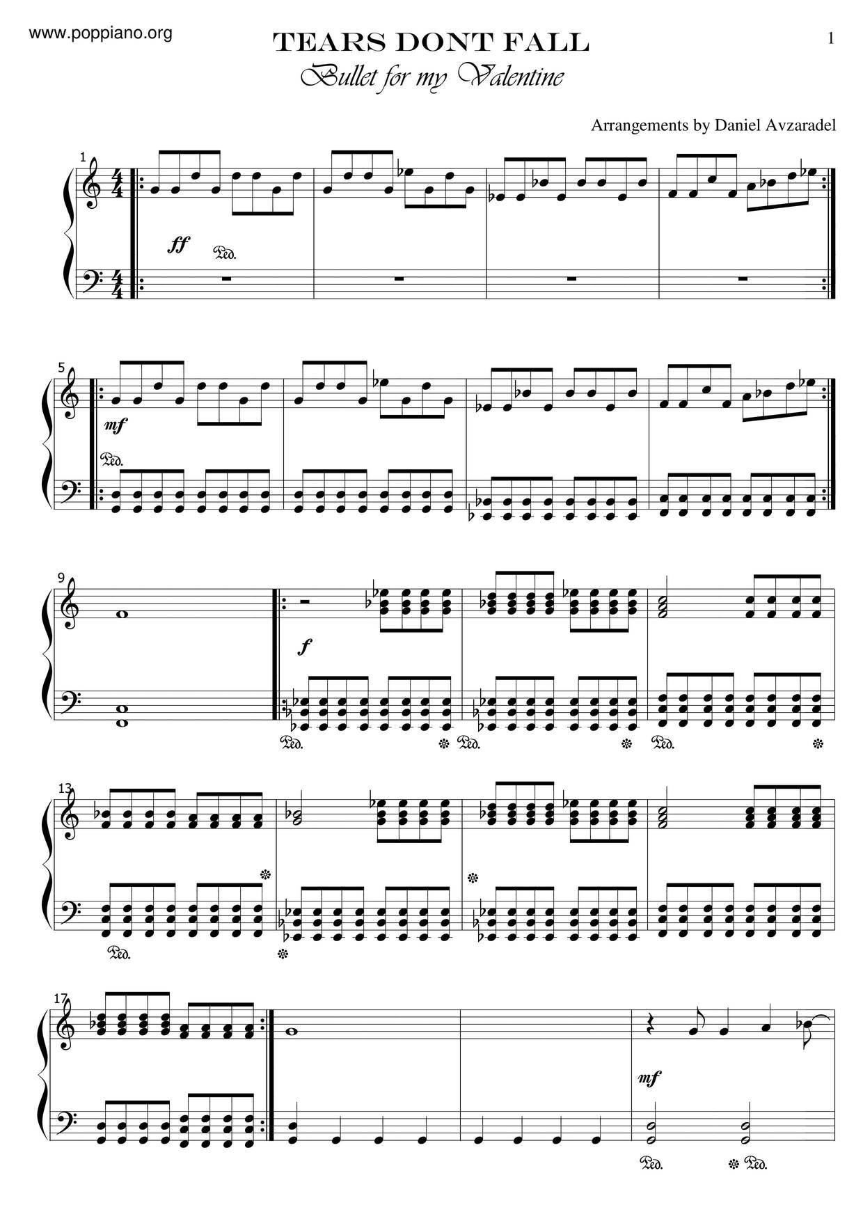 Bullet For My Don't Fall Sheet Music pdf, Free Score