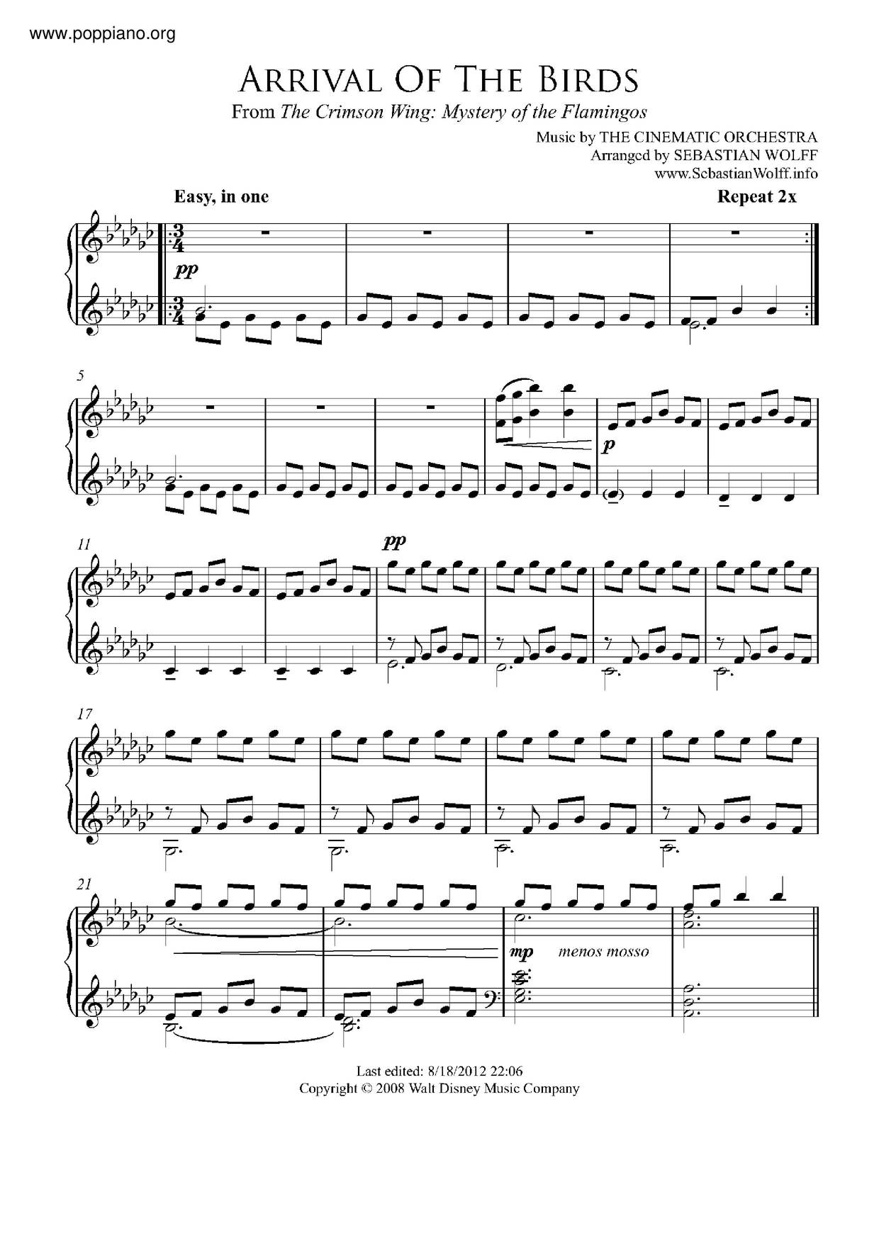 Arrival Of The Birds Score