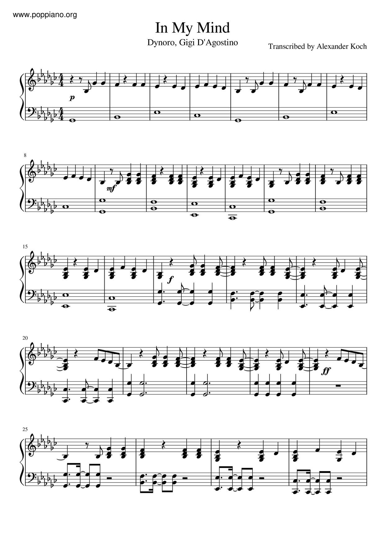 In My Mind Score