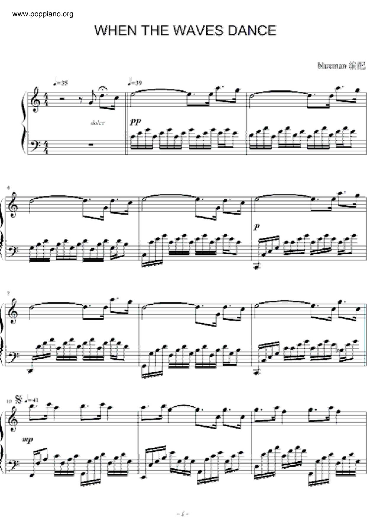 When The Waves Dance Score
